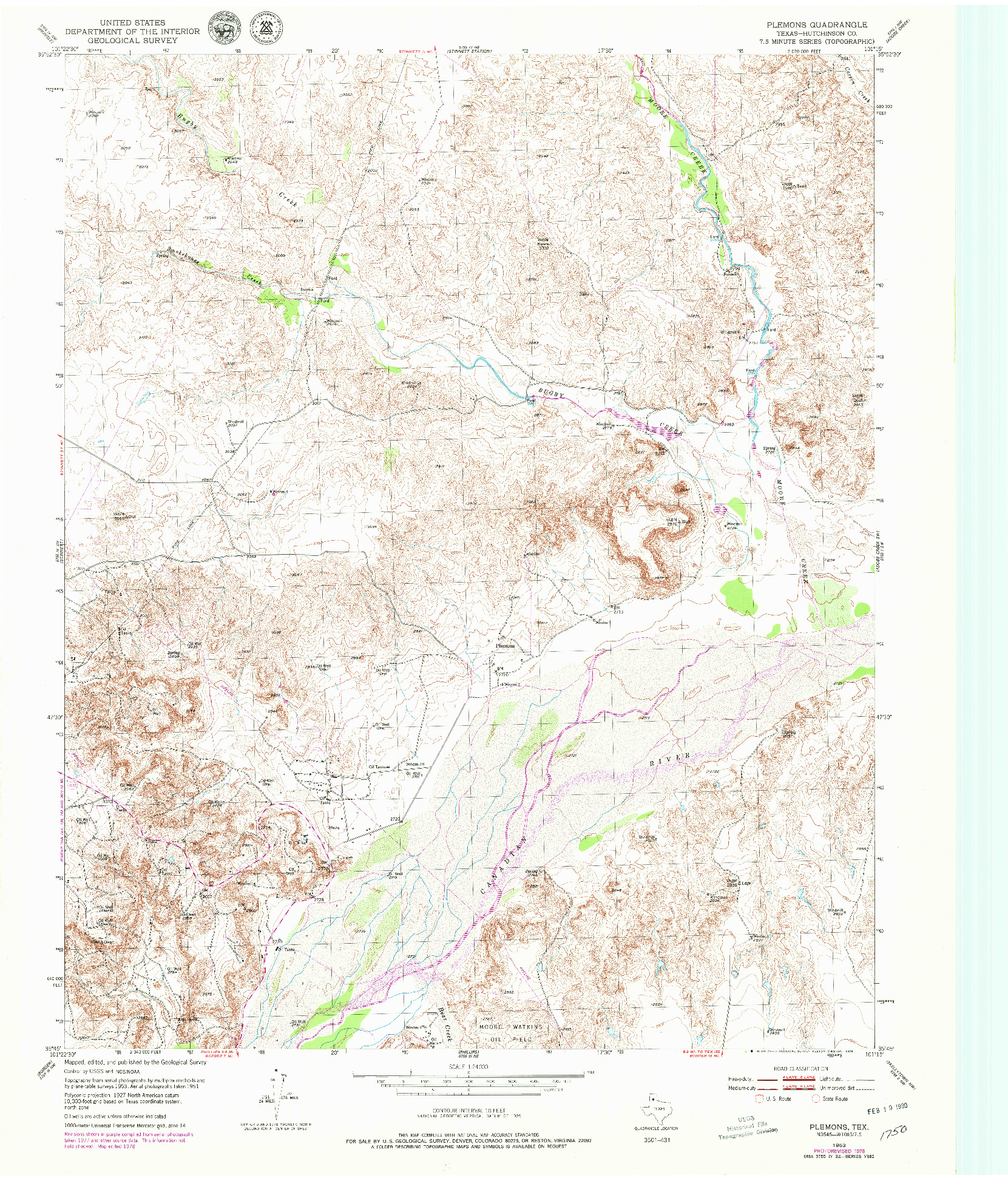 USGS 1:24000-SCALE QUADRANGLE FOR PLEMONS, TX 1953