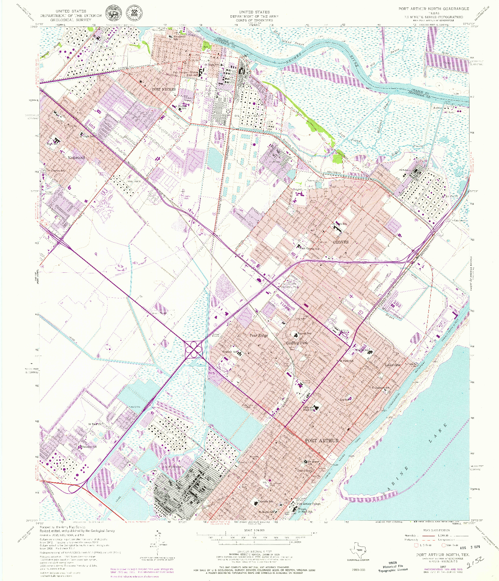 USGS 1:24000-SCALE QUADRANGLE FOR PORT ARTHUR NORTH, TX 1957