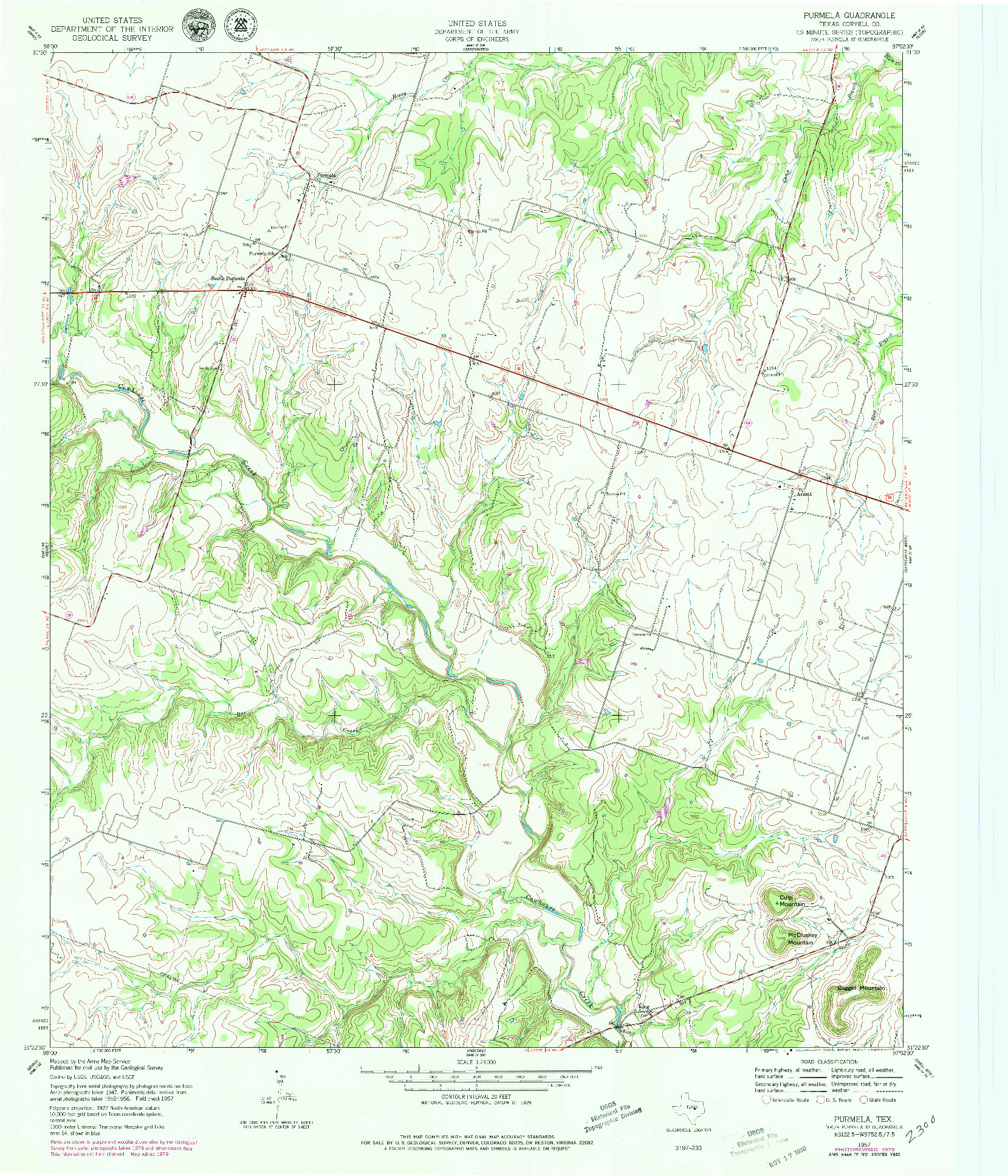 USGS 1:24000-SCALE QUADRANGLE FOR PURMELA, TX 1957