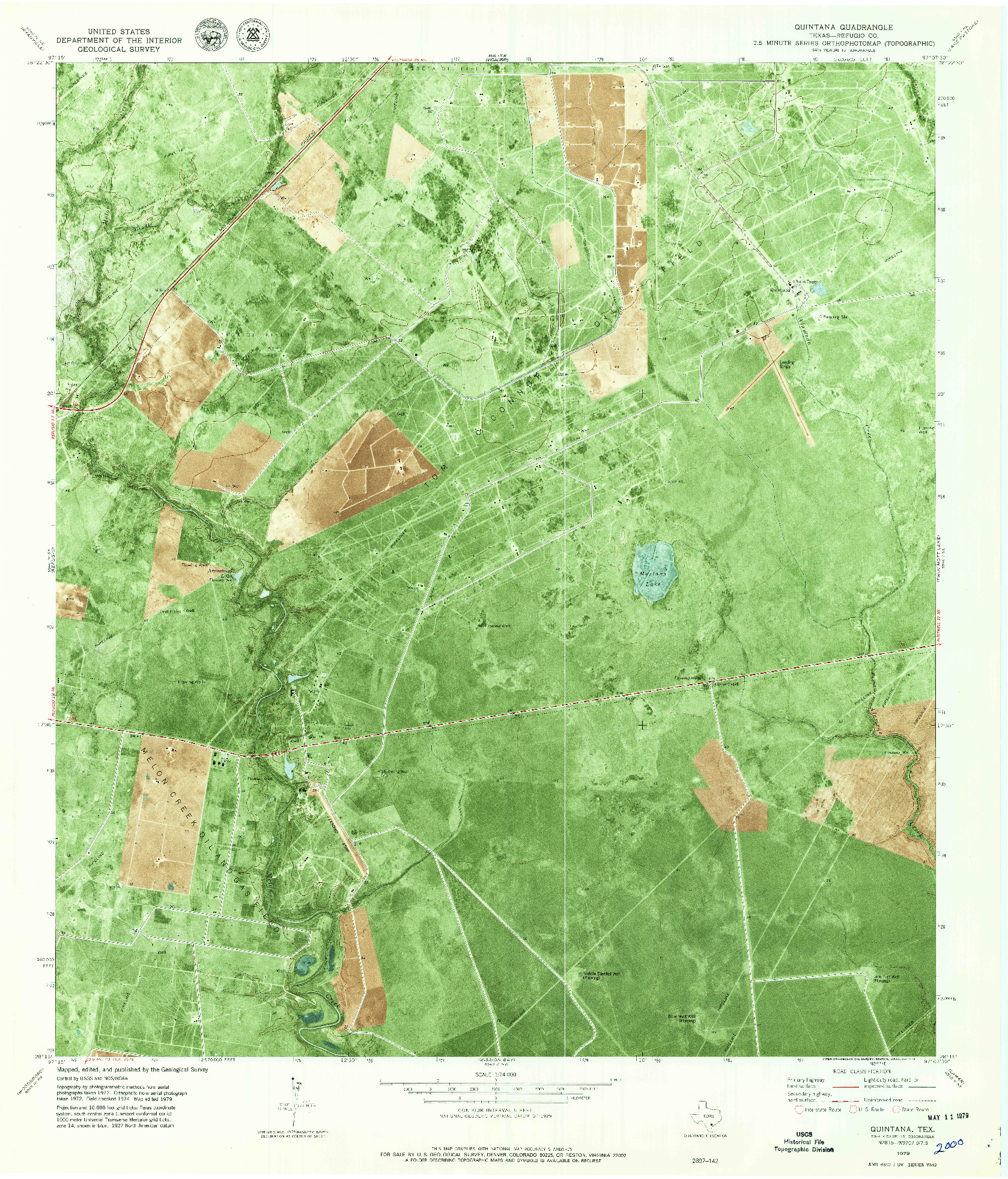 USGS 1:24000-SCALE QUADRANGLE FOR QUINTANA, TX 1979