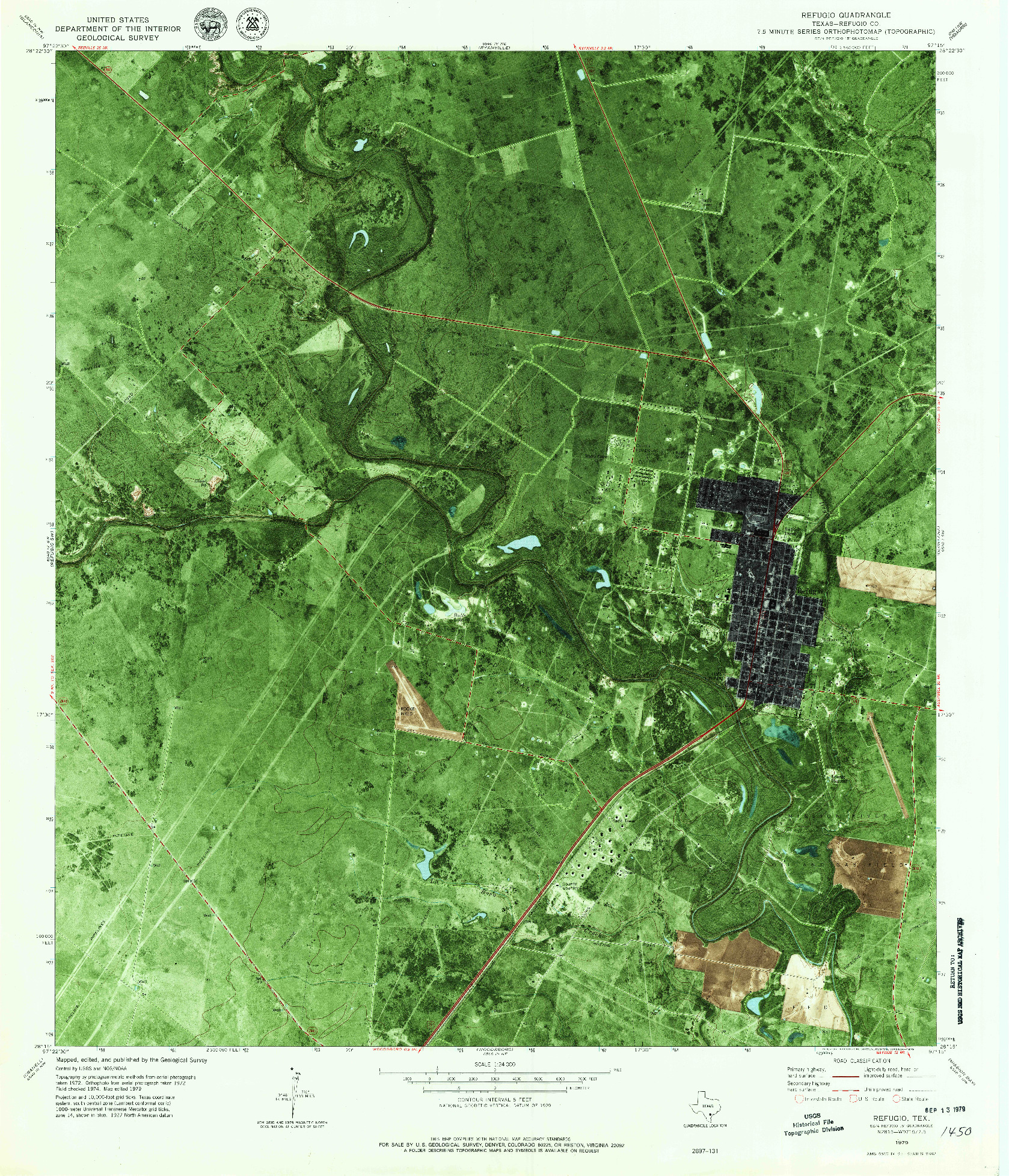 USGS 1:24000-SCALE QUADRANGLE FOR REFUGIO, TX 1979