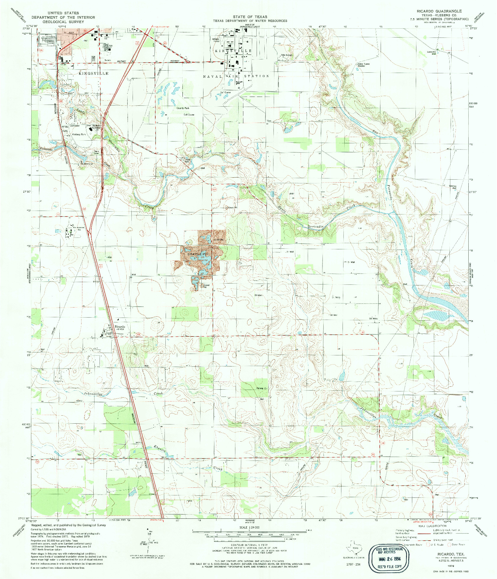 USGS 1:24000-SCALE QUADRANGLE FOR RICARDO, TX 1979