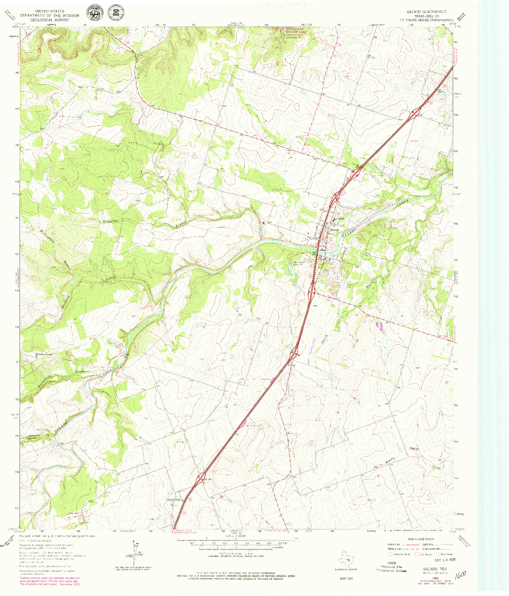 USGS 1:24000-SCALE QUADRANGLE FOR SALADO, TX 1964