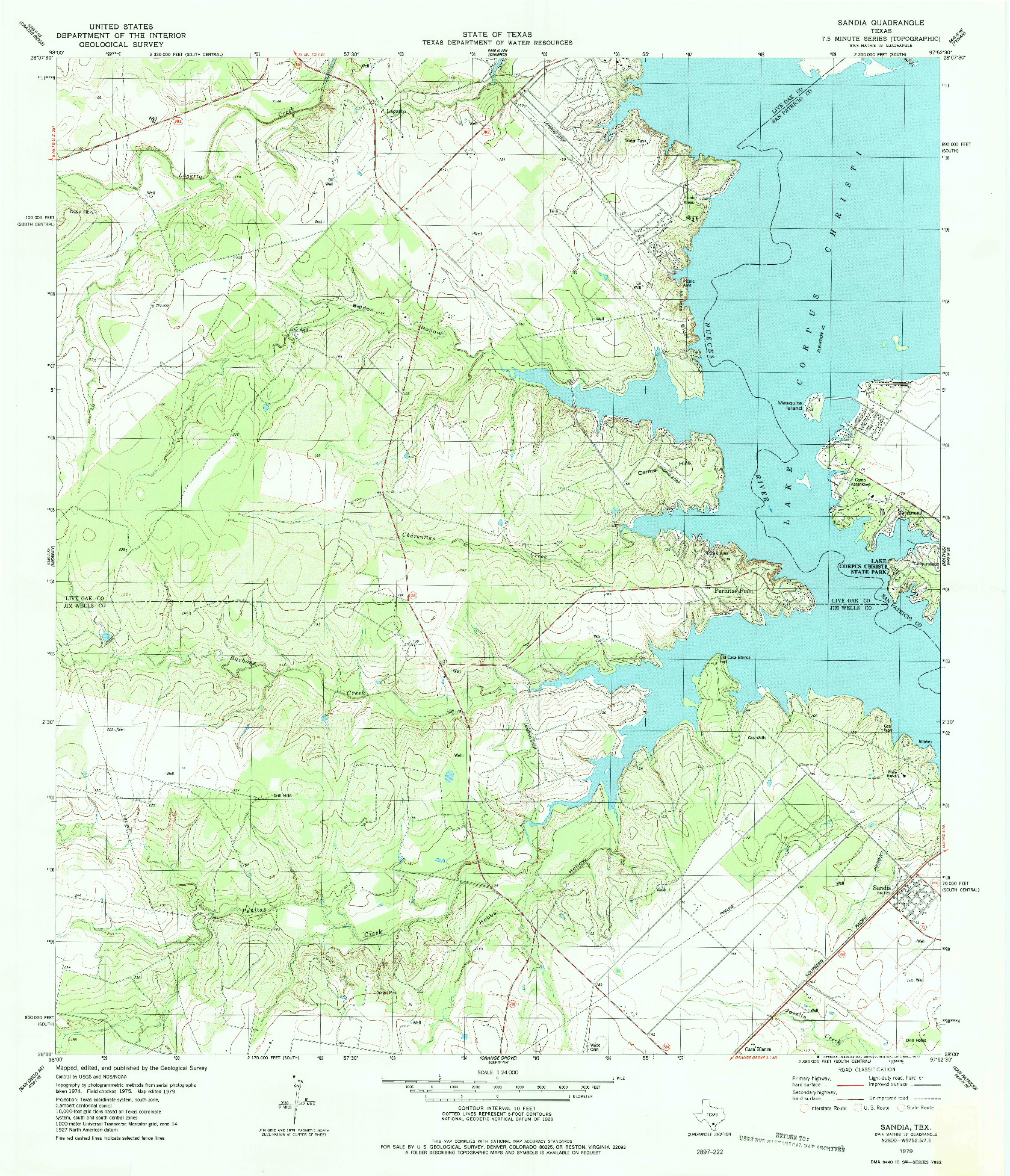 USGS 1:24000-SCALE QUADRANGLE FOR SANDIA, TX 1979