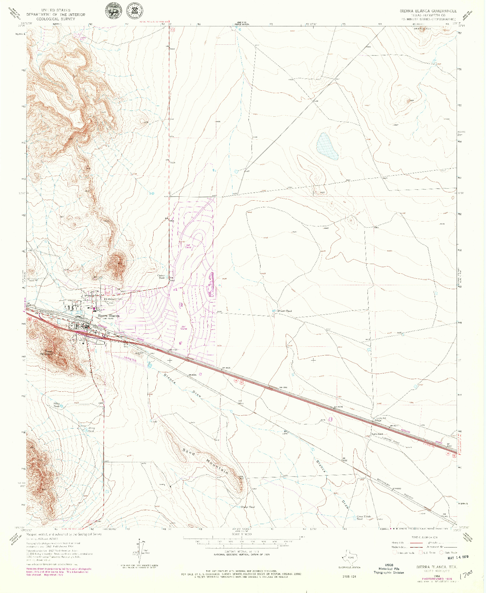 USGS 1:24000-SCALE QUADRANGLE FOR SIERRA BLANCA, TX 1964