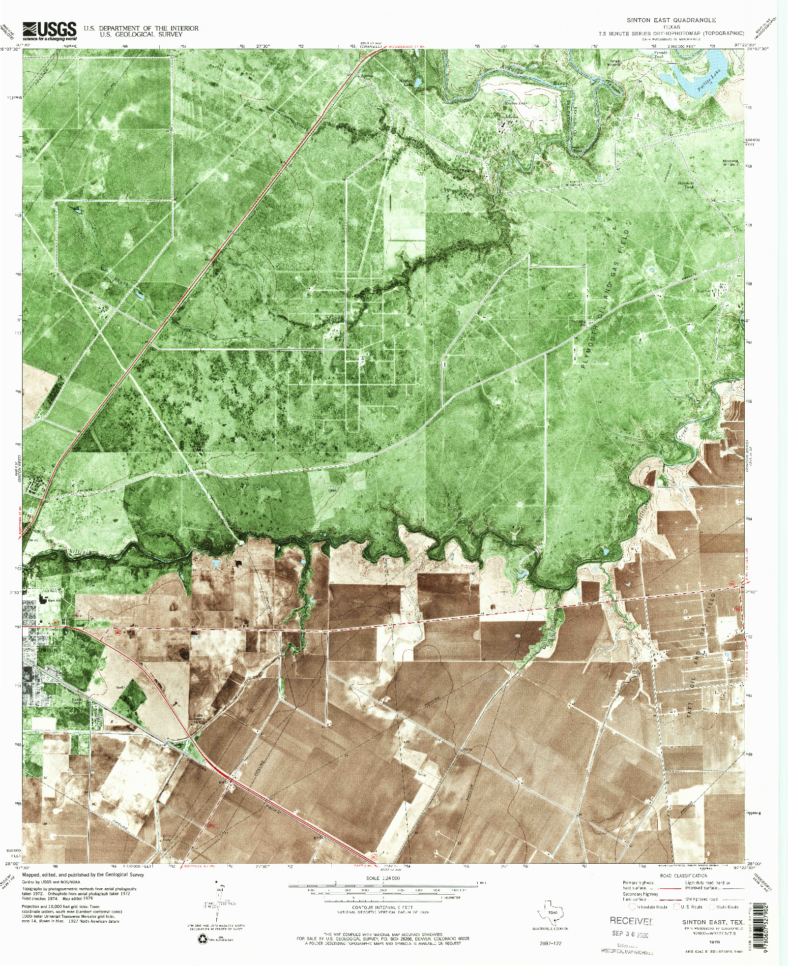 USGS 1:24000-SCALE QUADRANGLE FOR SINTON EAST, TX 1979