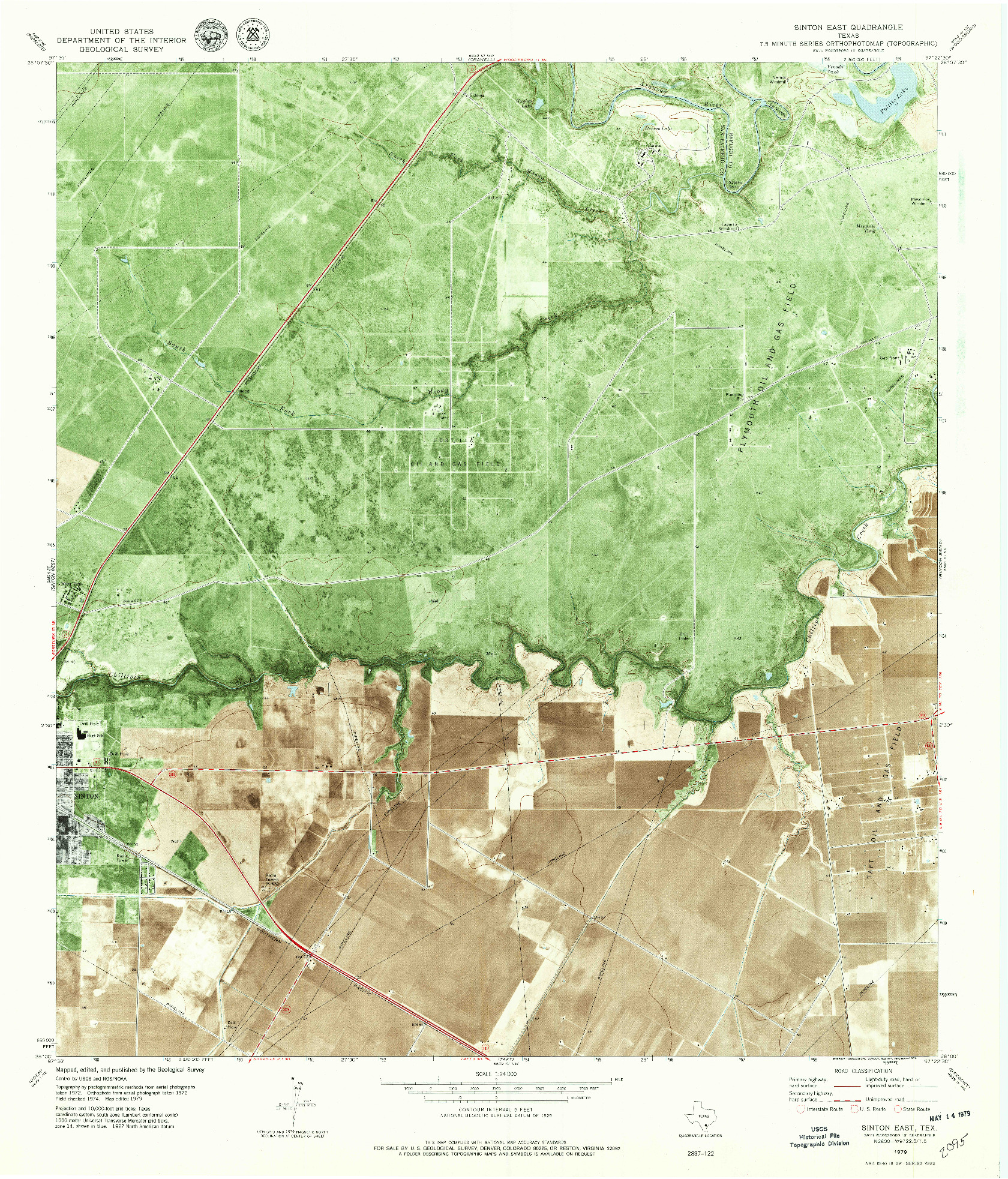 USGS 1:24000-SCALE QUADRANGLE FOR SINTON EAST, TX 1979