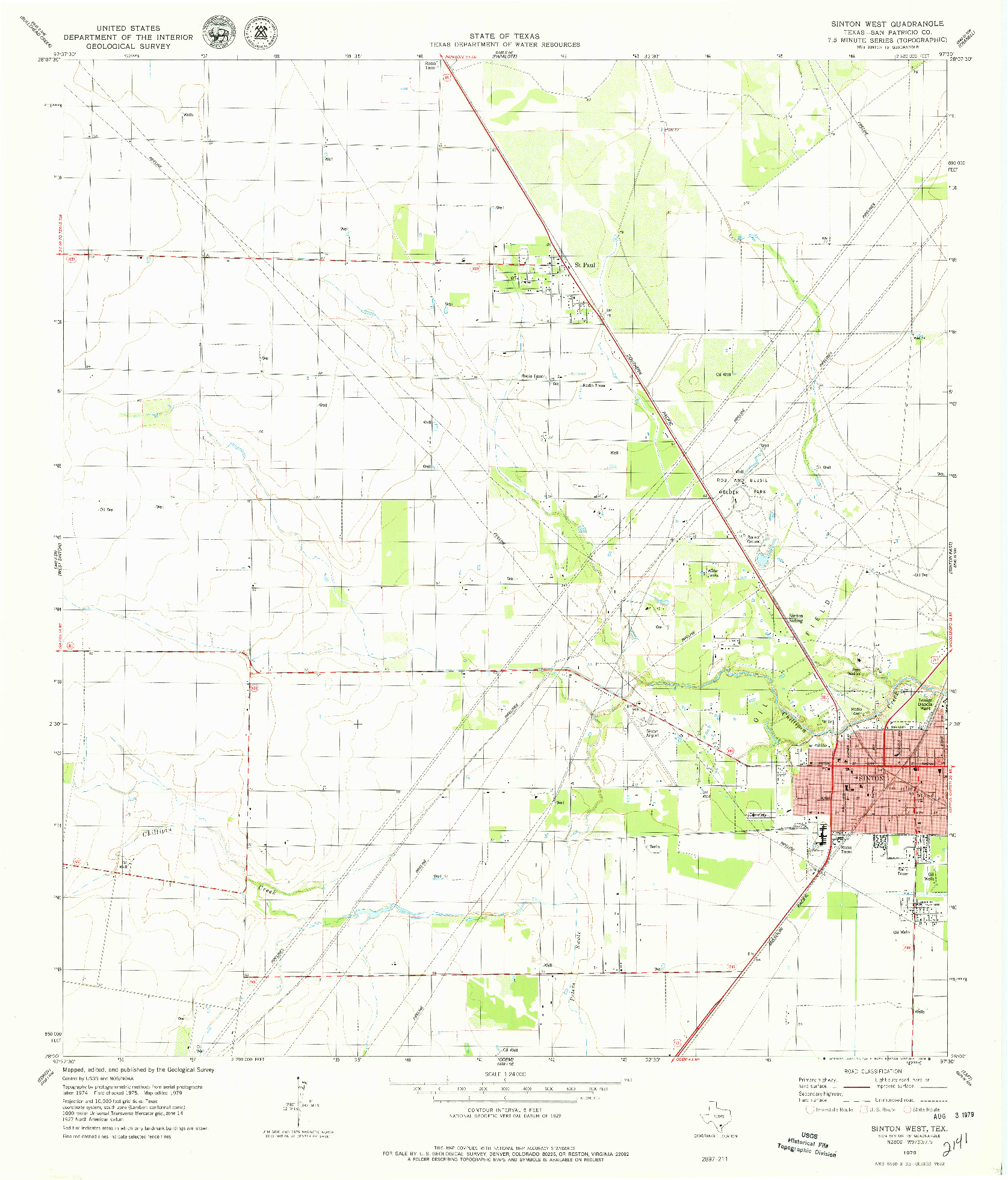USGS 1:24000-SCALE QUADRANGLE FOR SINTON WEST, TX 1979