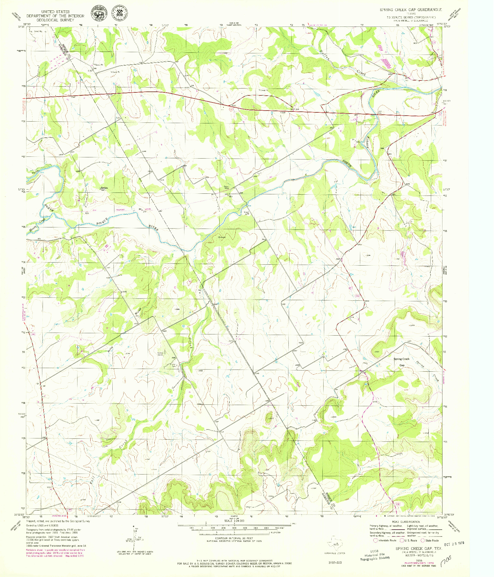 USGS 1:24000-SCALE QUADRANGLE FOR SPRING CREEK GAP, TX 1956
