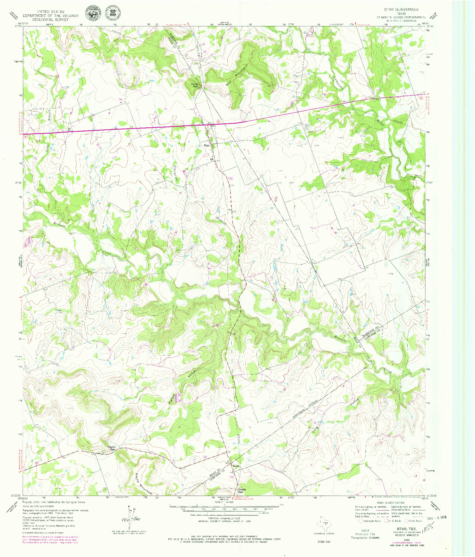 USGS 1:24000-SCALE QUADRANGLE FOR STAR, TX 1959