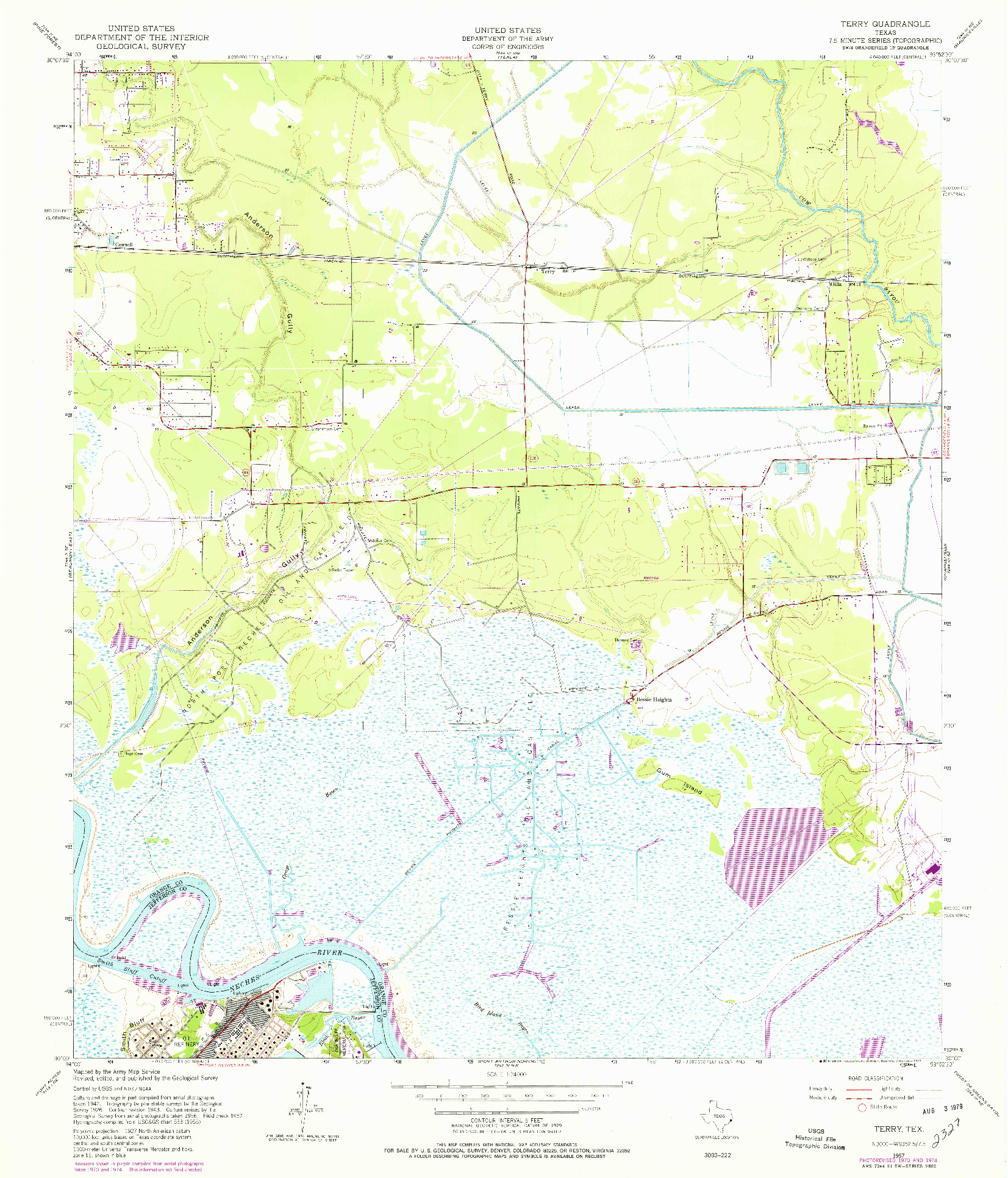 USGS 1:24000-SCALE QUADRANGLE FOR TERRY, TX 1957