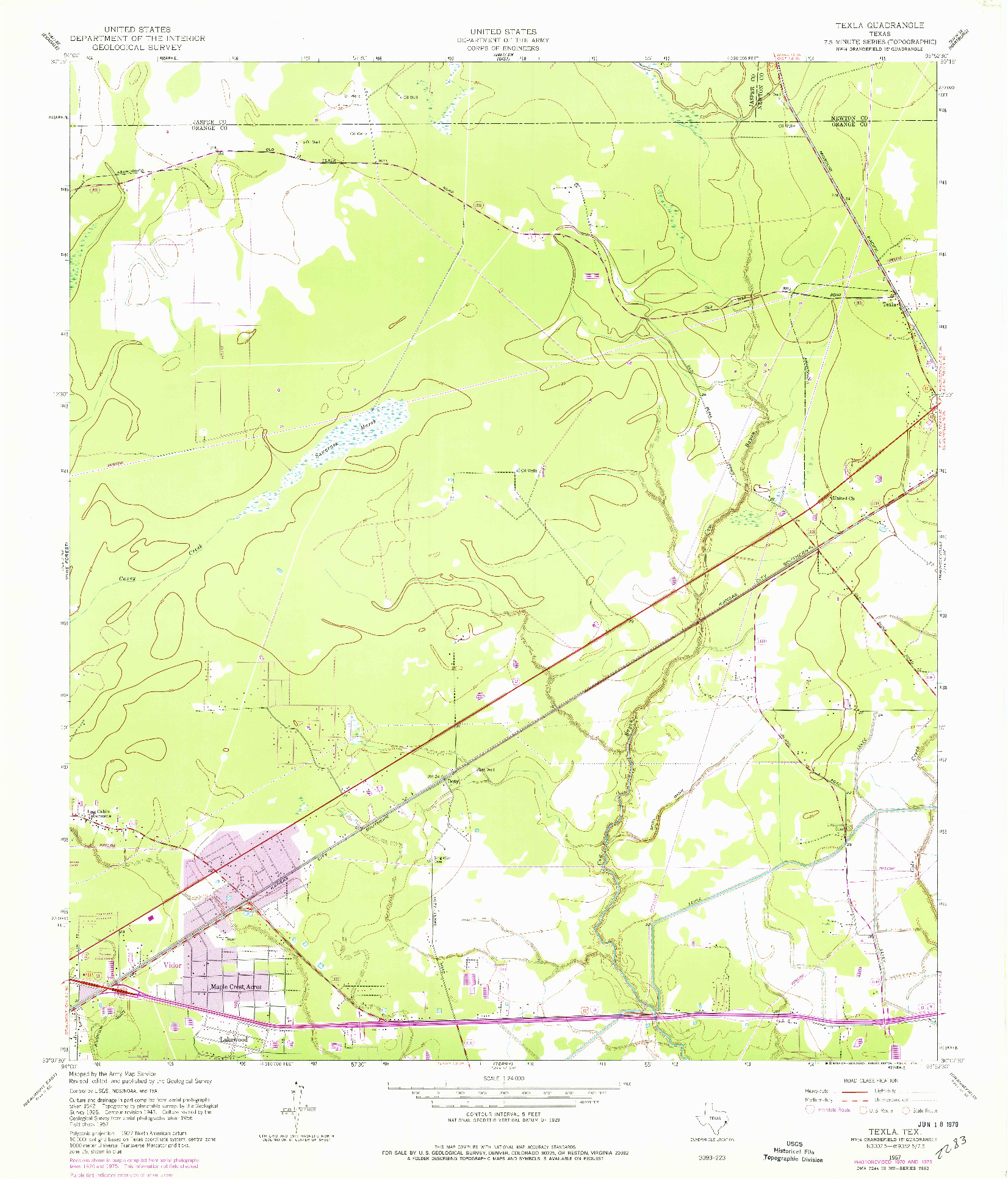 USGS 1:24000-SCALE QUADRANGLE FOR TEXLA, TX 1957