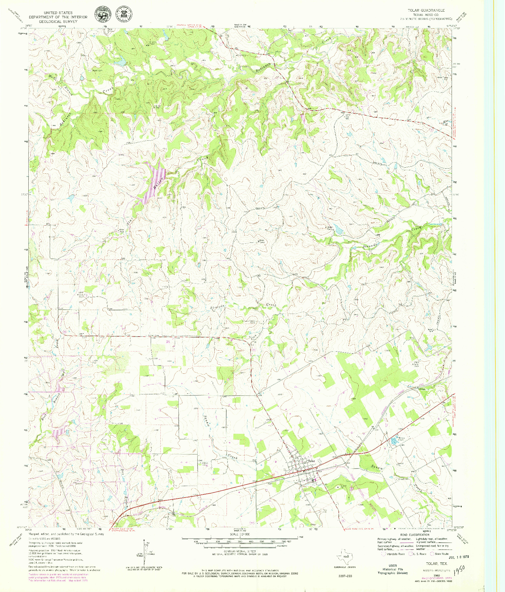USGS 1:24000-SCALE QUADRANGLE FOR TOLAR, TX 1960