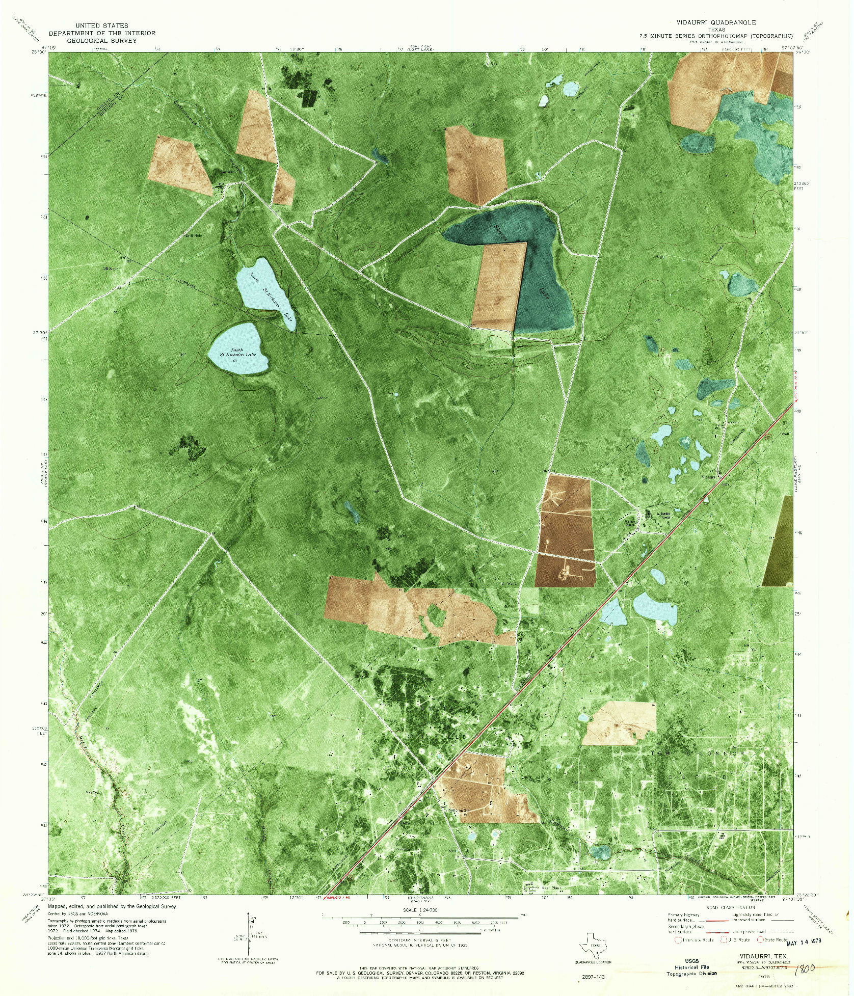 USGS 1:24000-SCALE QUADRANGLE FOR VIDAURRI, TX 1978