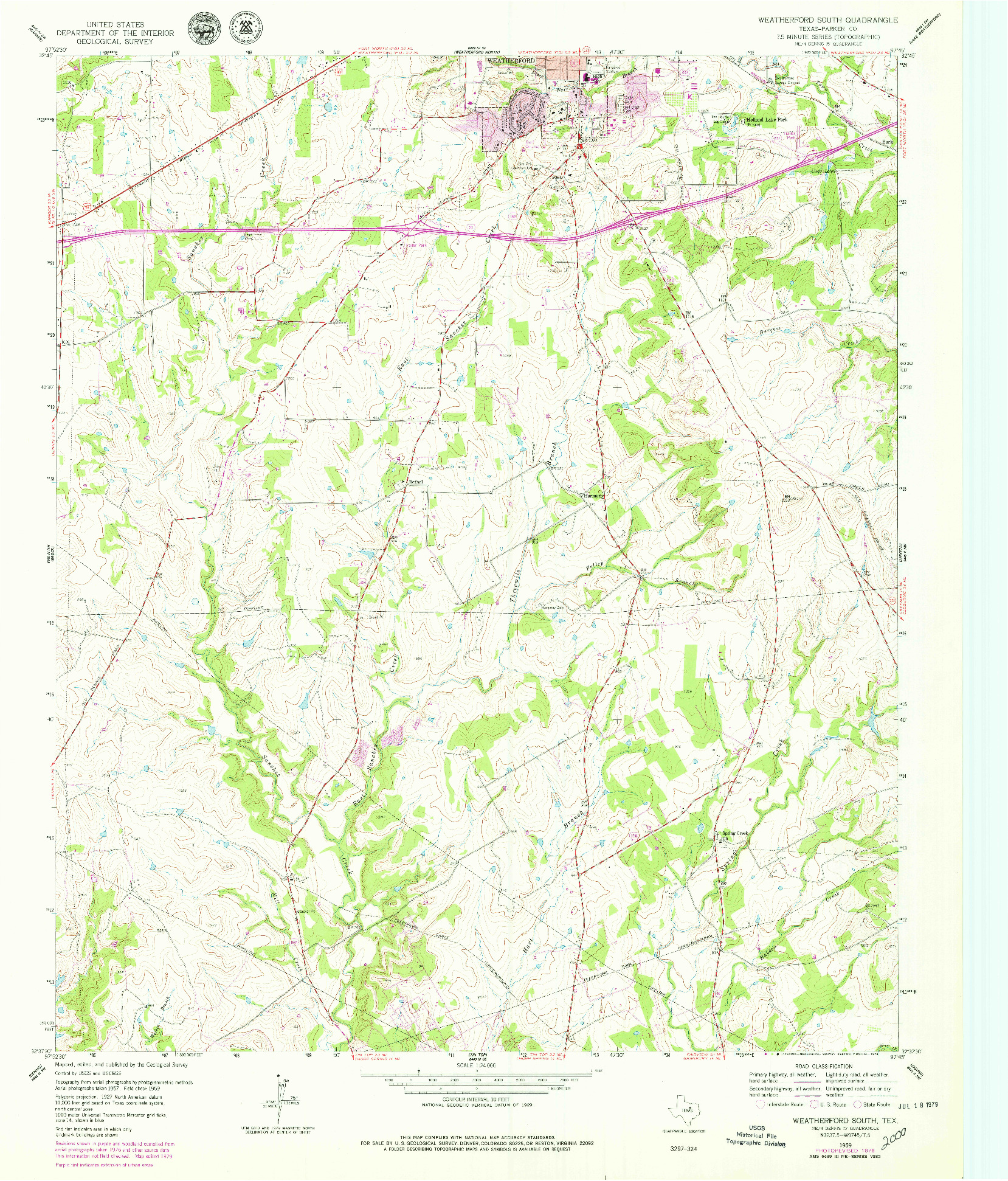 USGS 1:24000-SCALE QUADRANGLE FOR WEATHERFORD SOUTH, TX 1959