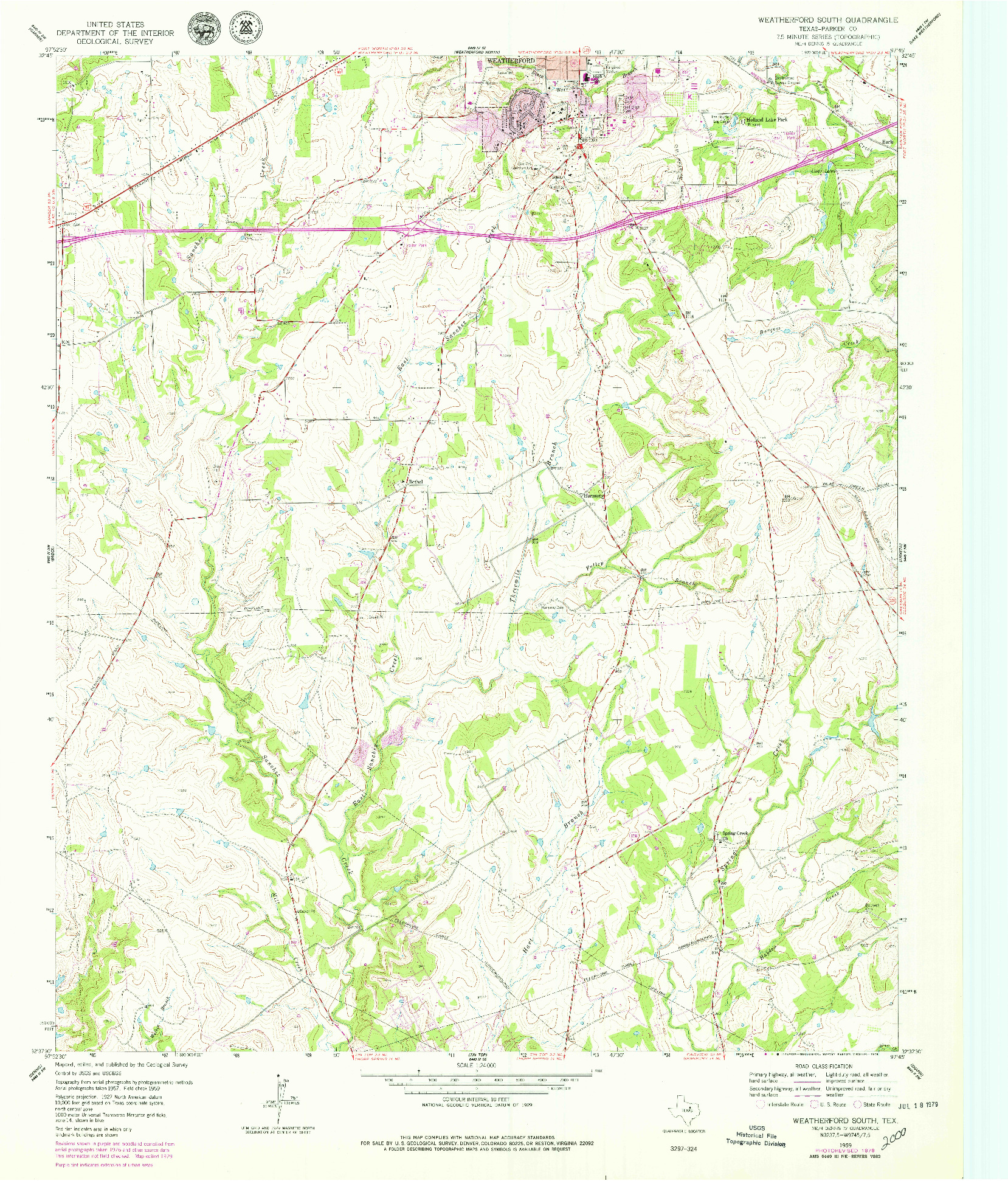 USGS 1:24000-SCALE QUADRANGLE FOR WEATHERFORD SOUTH, TX 1959