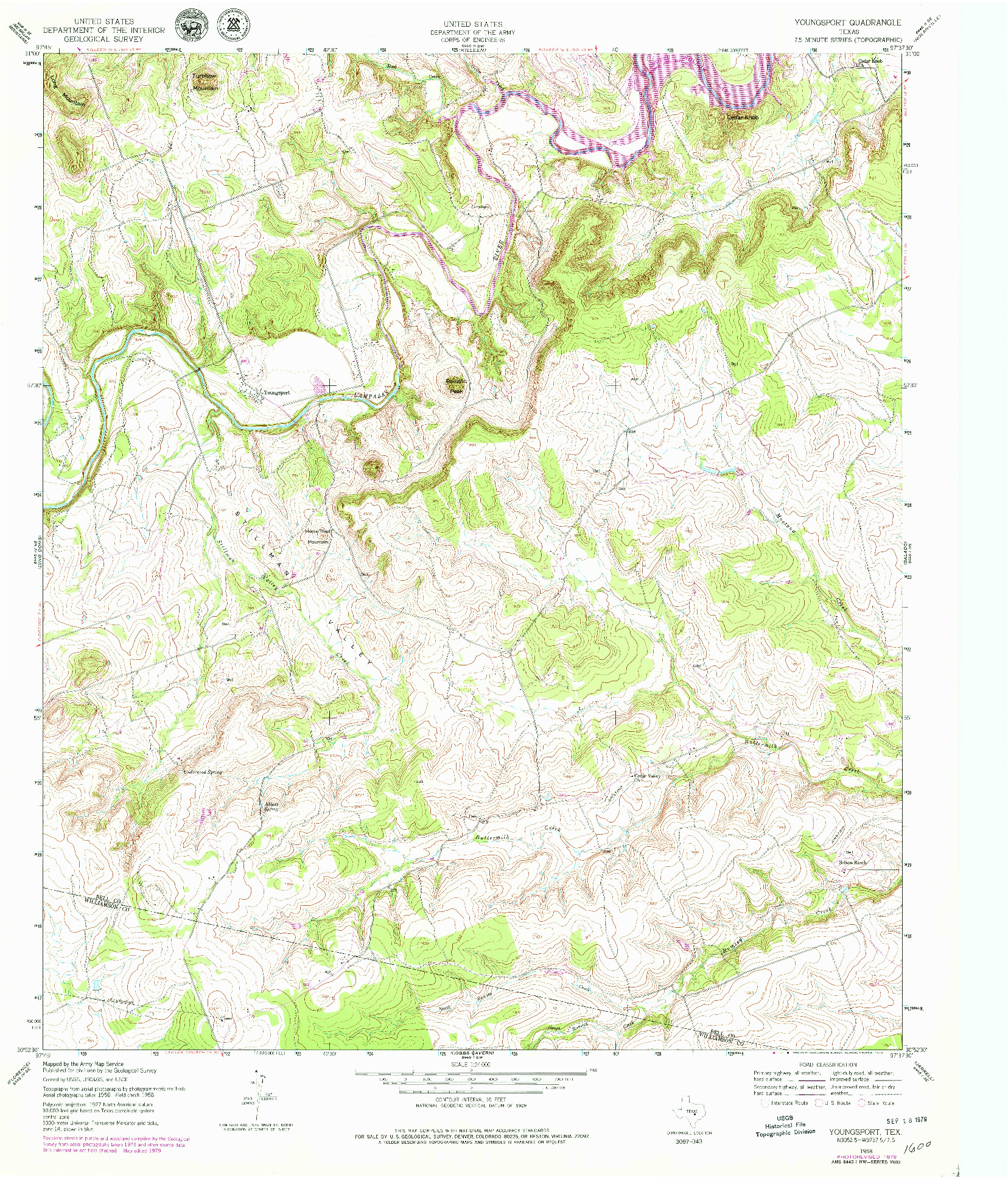 USGS 1:24000-SCALE QUADRANGLE FOR YOUNGSPORT, TX 1958