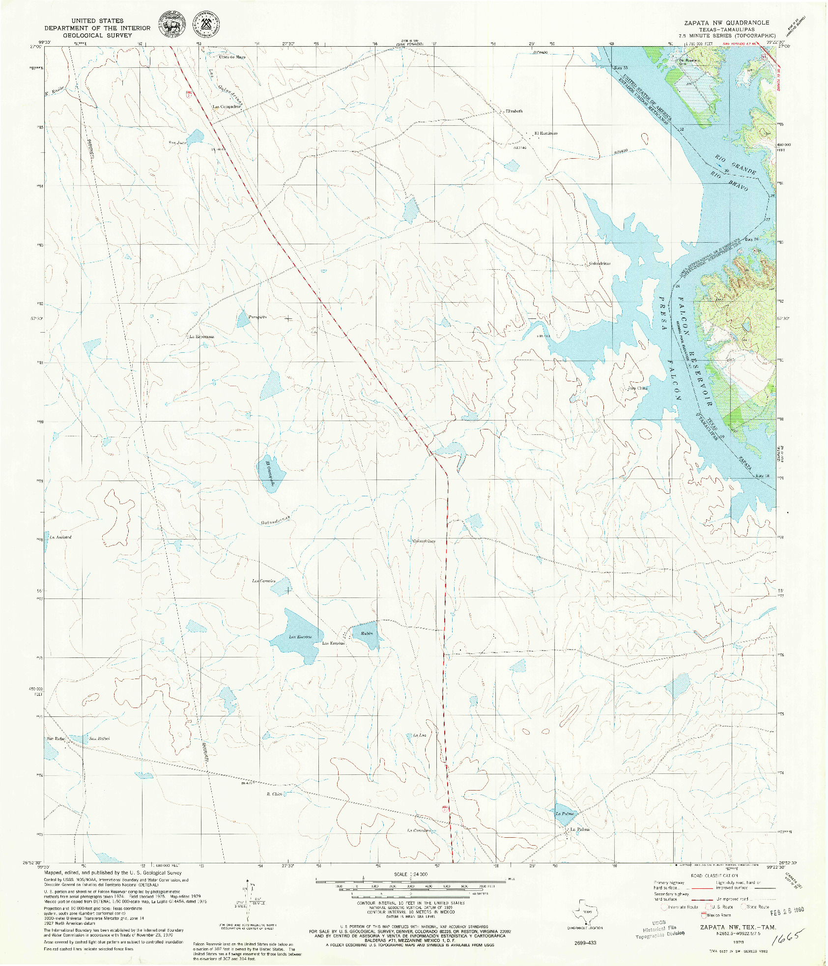 USGS 1:24000-SCALE QUADRANGLE FOR ZAPATA NW, TX 1979