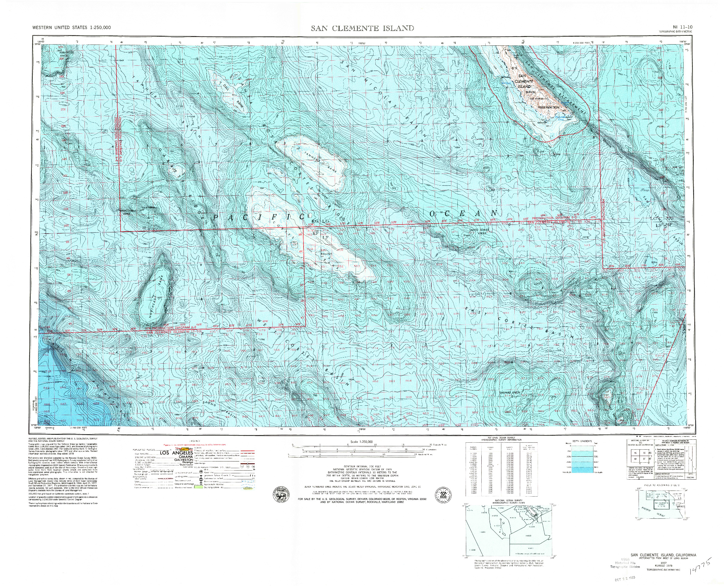 USGS 1:250000-SCALE QUADRANGLE FOR SAN CLEMENTE ISLAND, CA 1957