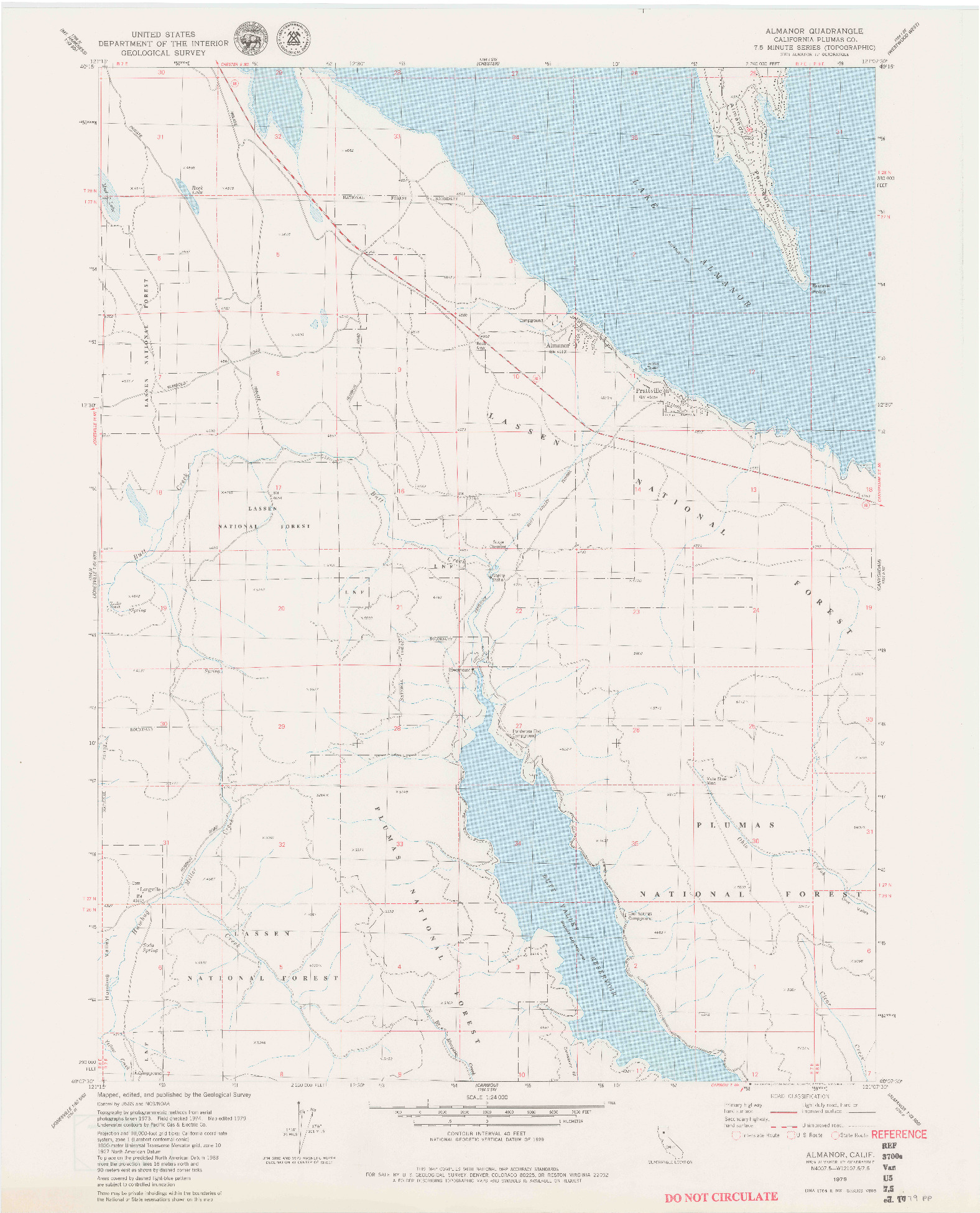 USGS 1:24000-SCALE QUADRANGLE FOR ALMANOR, CA 1979