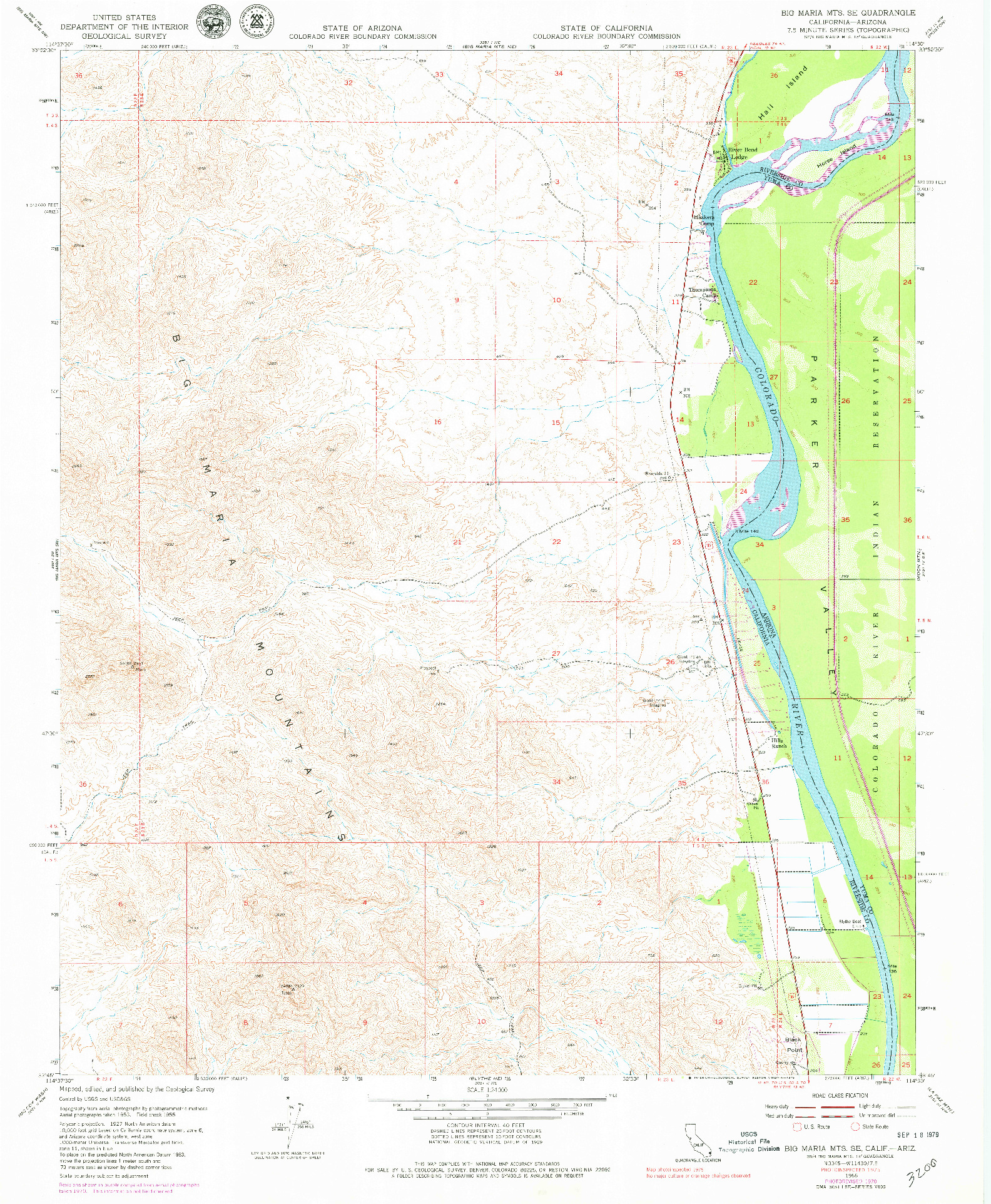 USGS 1:24000-SCALE QUADRANGLE FOR BIG MARIA MTS SE, CA 1955