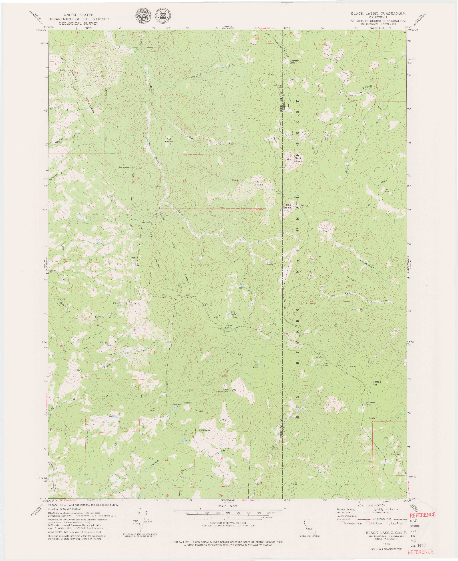 USGS 1:24000-SCALE QUADRANGLE FOR BLACK LASSIC, CA 1979