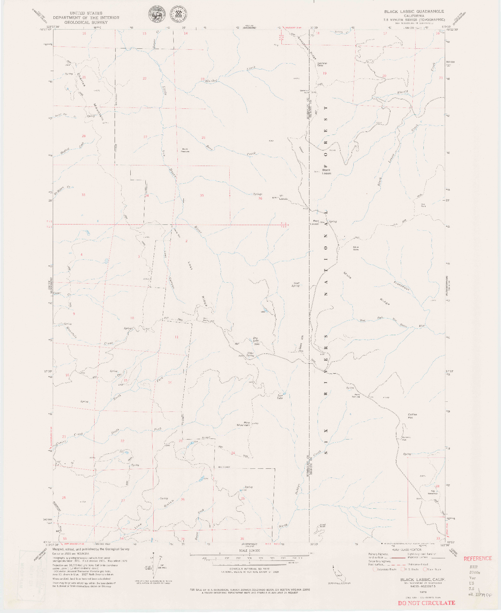 USGS 1:24000-SCALE QUADRANGLE FOR BLACK LASSIC, CA 1979
