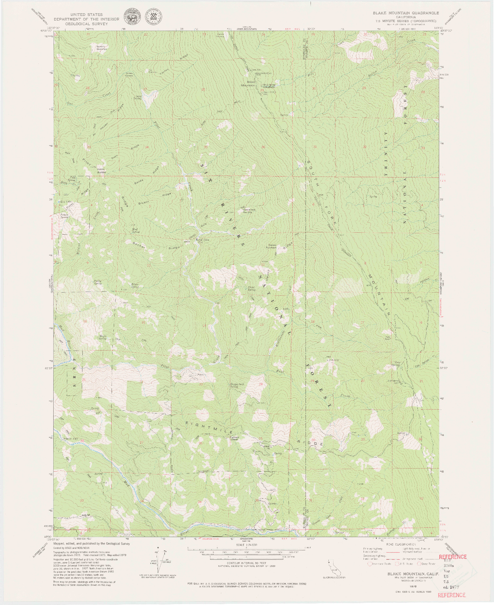 USGS 1:24000-SCALE QUADRANGLE FOR BLAKE MOUNTAIN, CA 1979