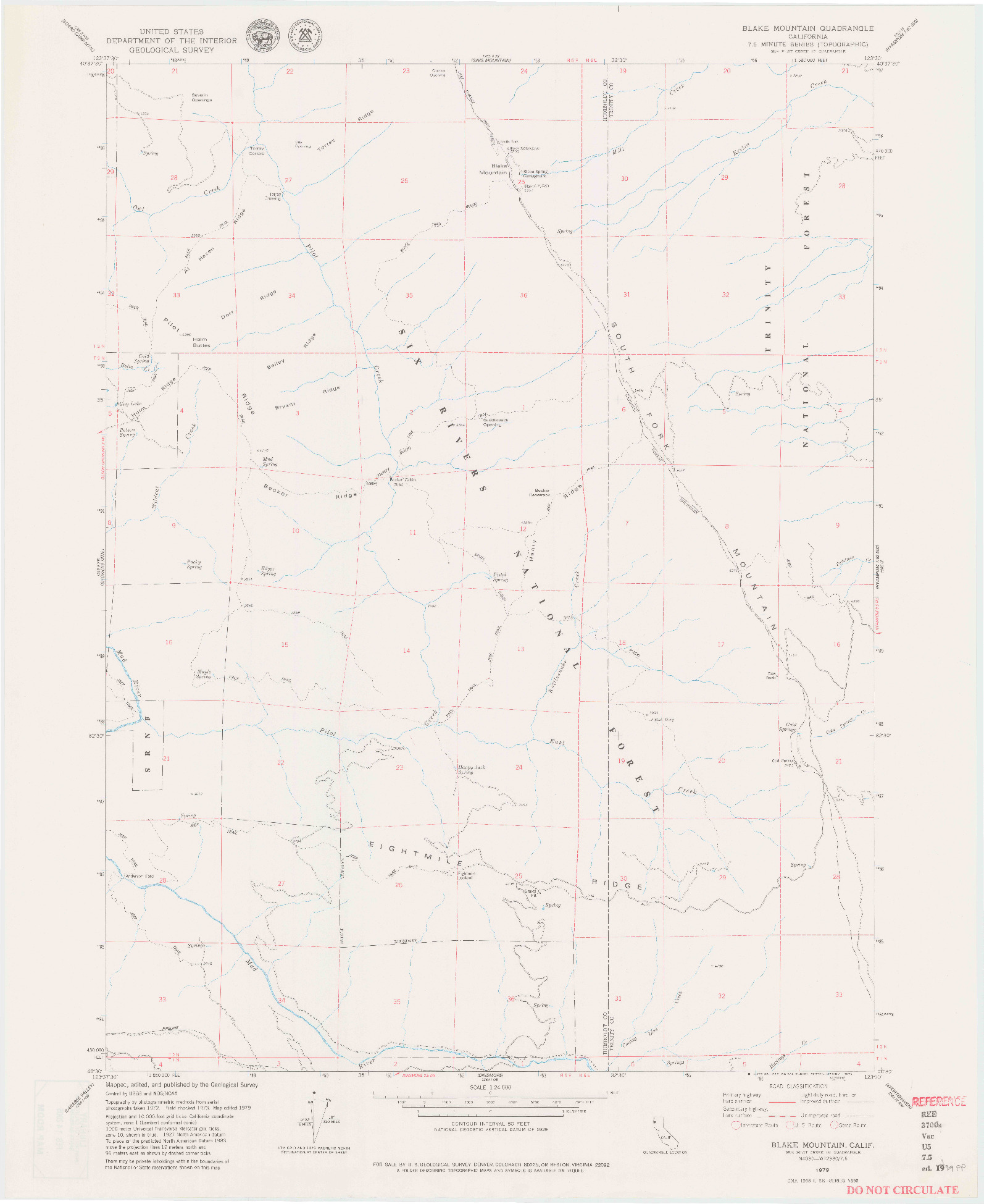 USGS 1:24000-SCALE QUADRANGLE FOR BLAKE MOUNTAIN, CA 1979
