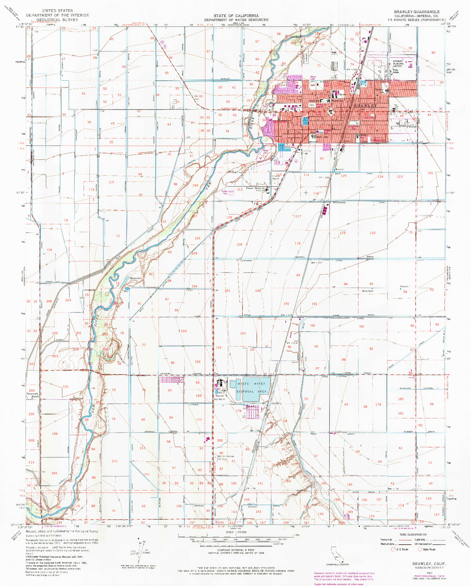 USGS 1:24000-SCALE QUADRANGLE FOR BRAWLEY, CA 1957