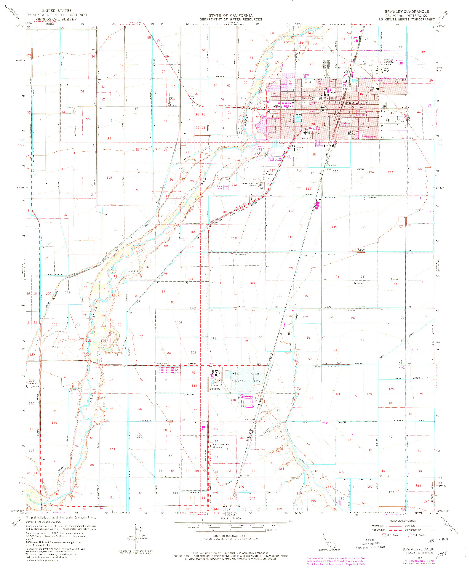 USGS 1:24000-SCALE QUADRANGLE FOR BRAWLEY, CA 1957