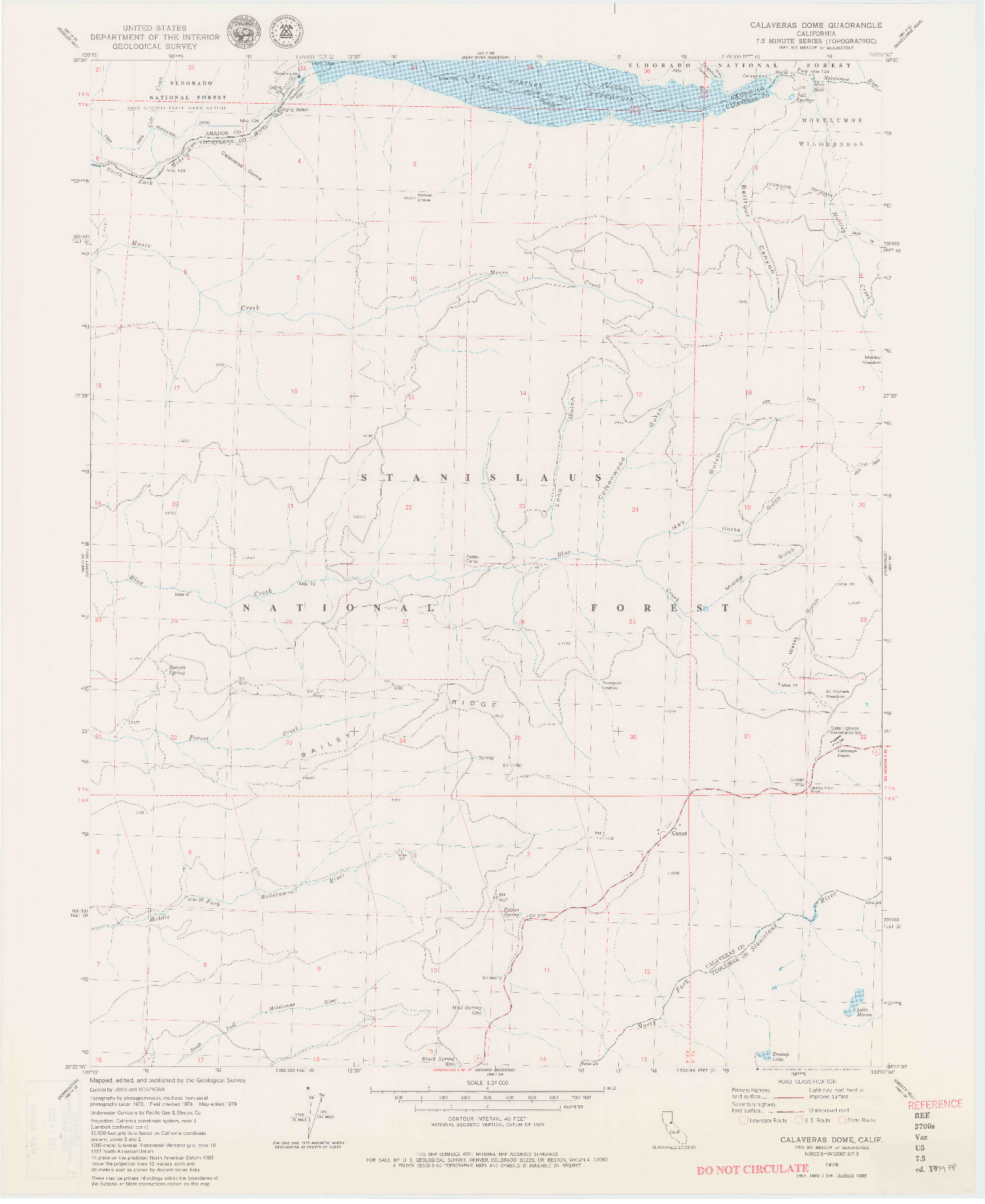 USGS 1:24000-SCALE QUADRANGLE FOR CALAVERAS DOME, CA 1979