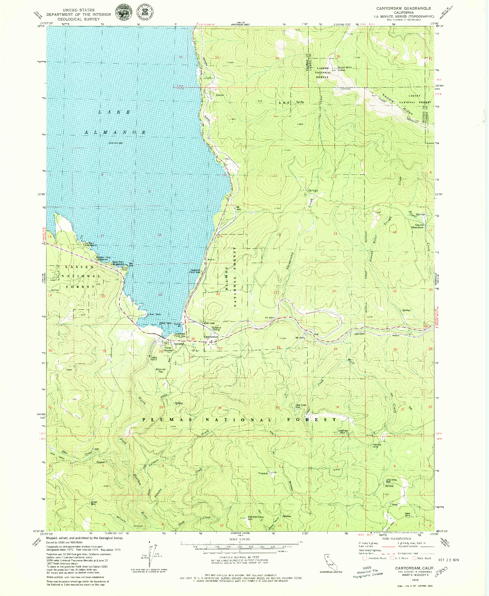 USGS 1:24000-SCALE QUADRANGLE FOR CANYONDAM, CA 1979