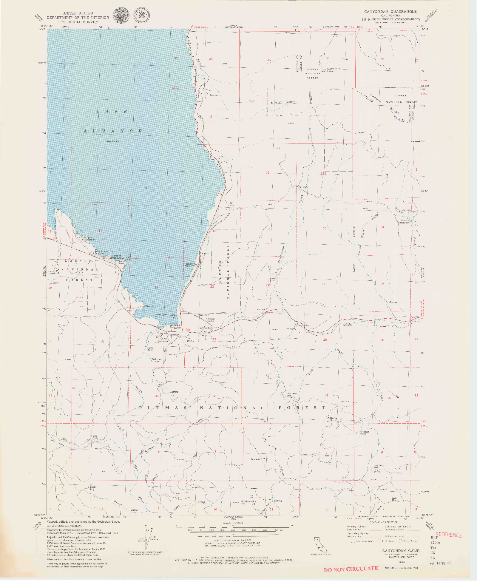 USGS 1:24000-SCALE QUADRANGLE FOR CANYONDAM, CA 1979