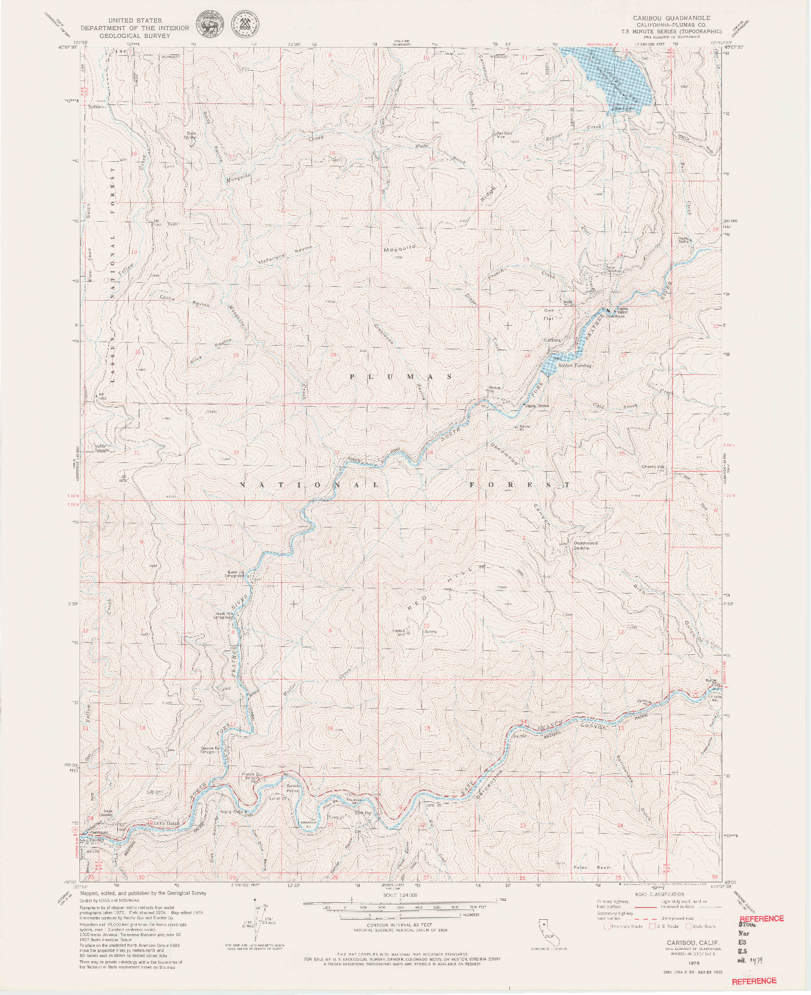 USGS 1:24000-SCALE QUADRANGLE FOR CARIBOU, CA 1979
