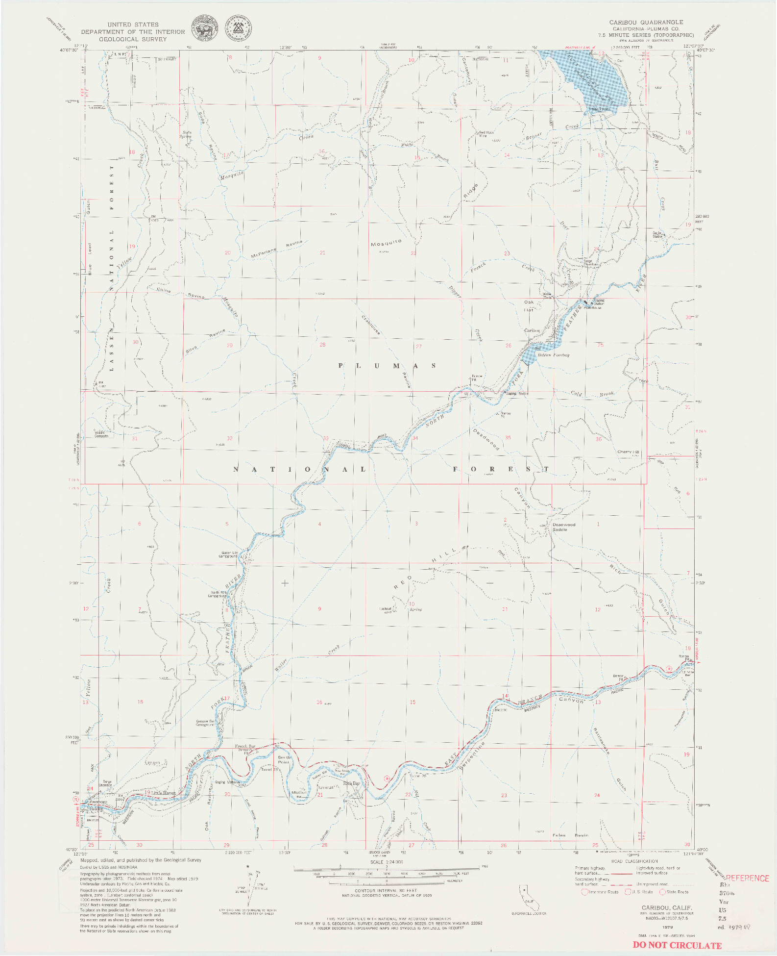 USGS 1:24000-SCALE QUADRANGLE FOR CARIBOU, CA 1979