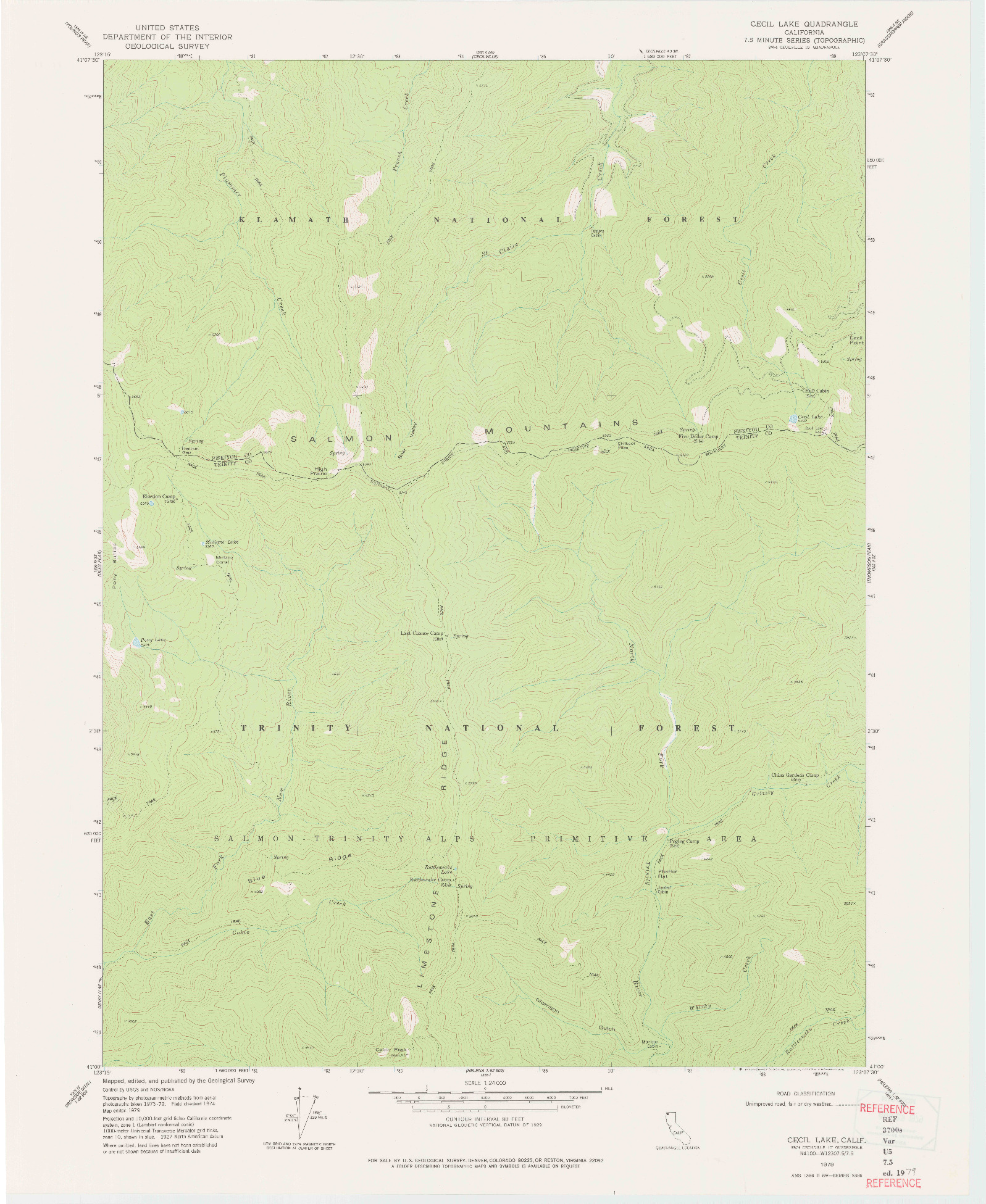 USGS 1:24000-SCALE QUADRANGLE FOR CECIL LAKE, CA 1979