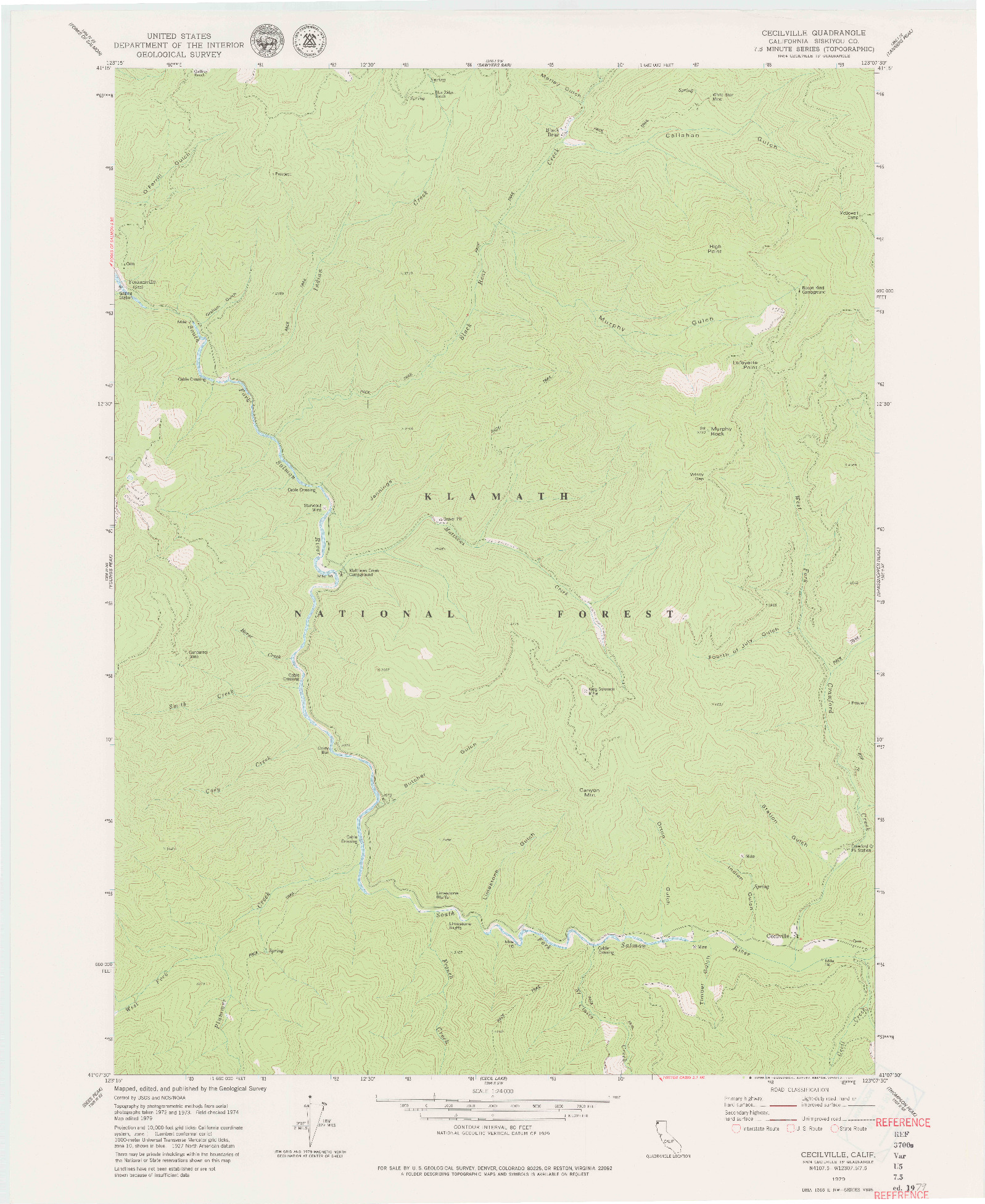 USGS 1:24000-SCALE QUADRANGLE FOR CECILVILLE, CA 1979