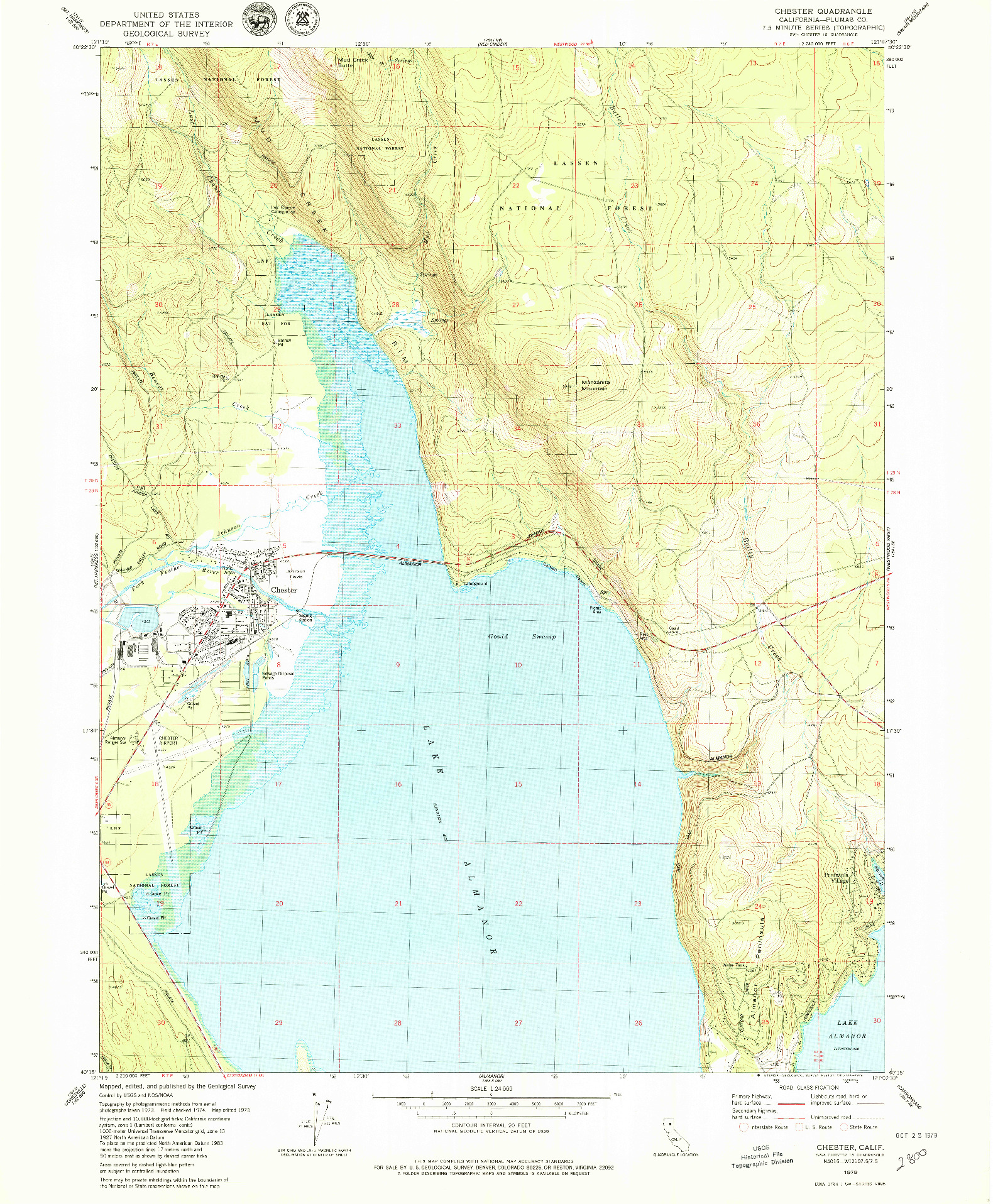 USGS 1:24000-SCALE QUADRANGLE FOR CHESTER, CA 1979