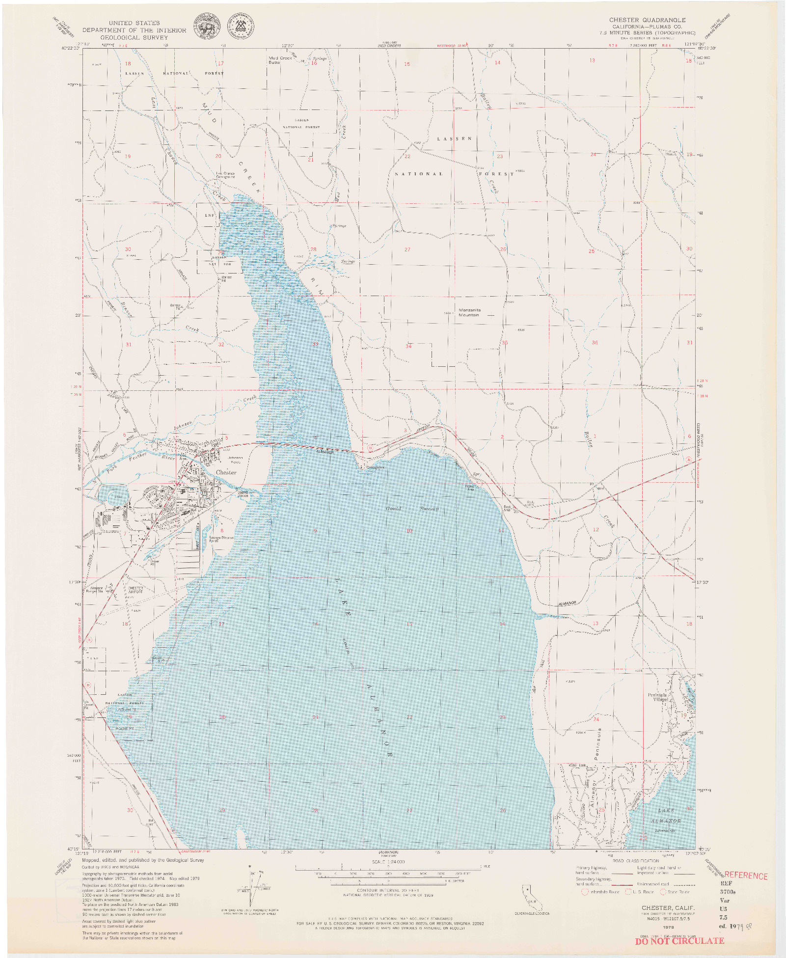 USGS 1:24000-SCALE QUADRANGLE FOR CHESTER, CA 1979