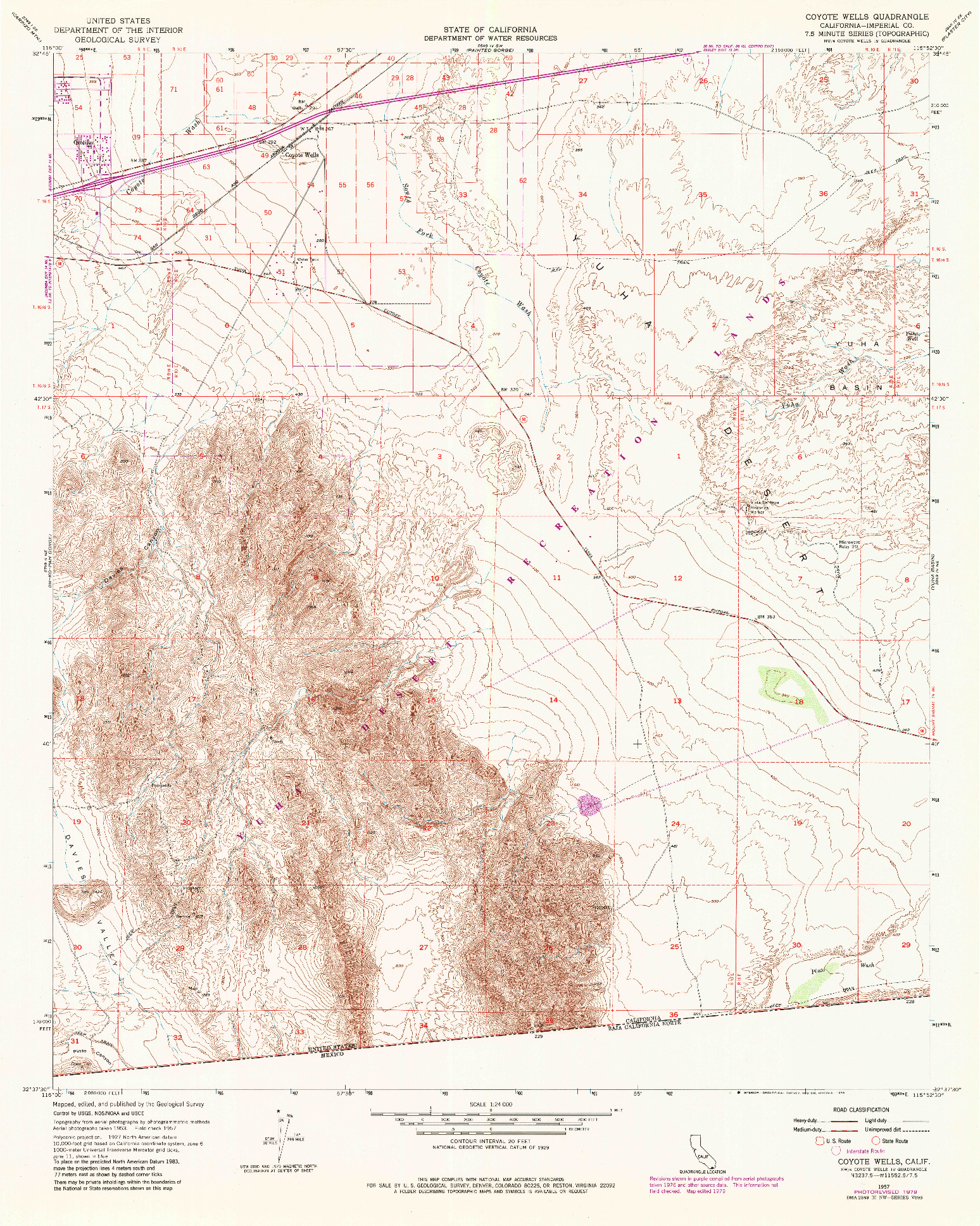 USGS 1:24000-SCALE QUADRANGLE FOR COYOTE WELLS, CA 1957