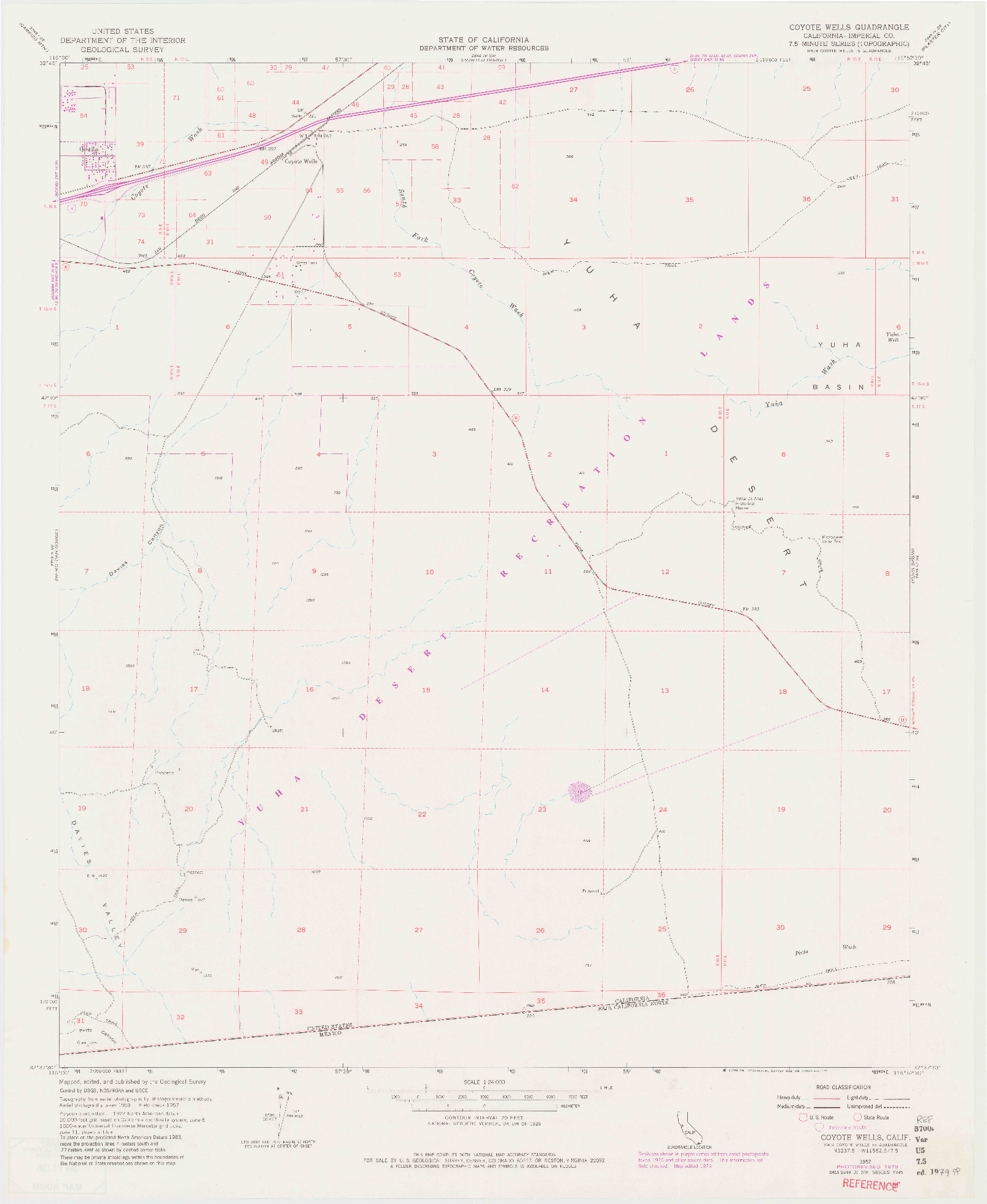 USGS 1:24000-SCALE QUADRANGLE FOR COYOTE WELLS, CA 1957