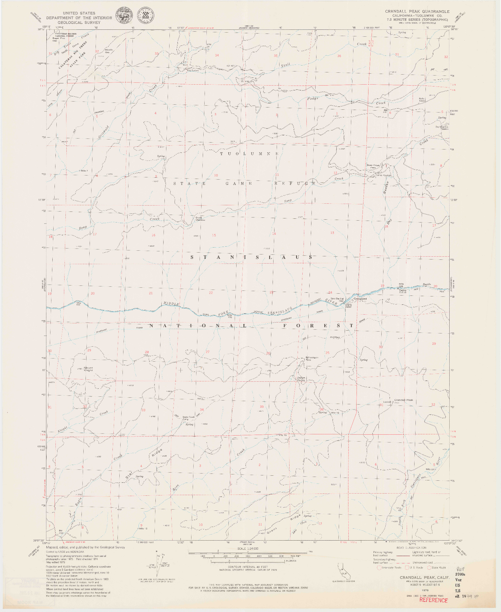 USGS 1:24000-SCALE QUADRANGLE FOR CRANDALL PEAK, CA 1979