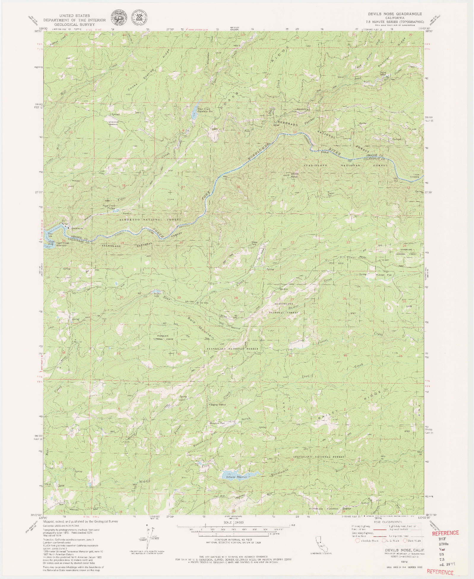 USGS 1:24000-SCALE QUADRANGLE FOR DEVILS NOSE, CA 1979