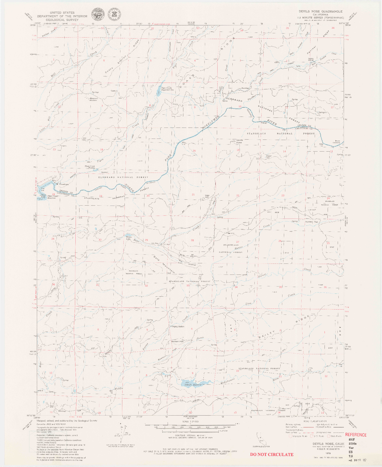 USGS 1:24000-SCALE QUADRANGLE FOR DEVILS NOSE, CA 1979