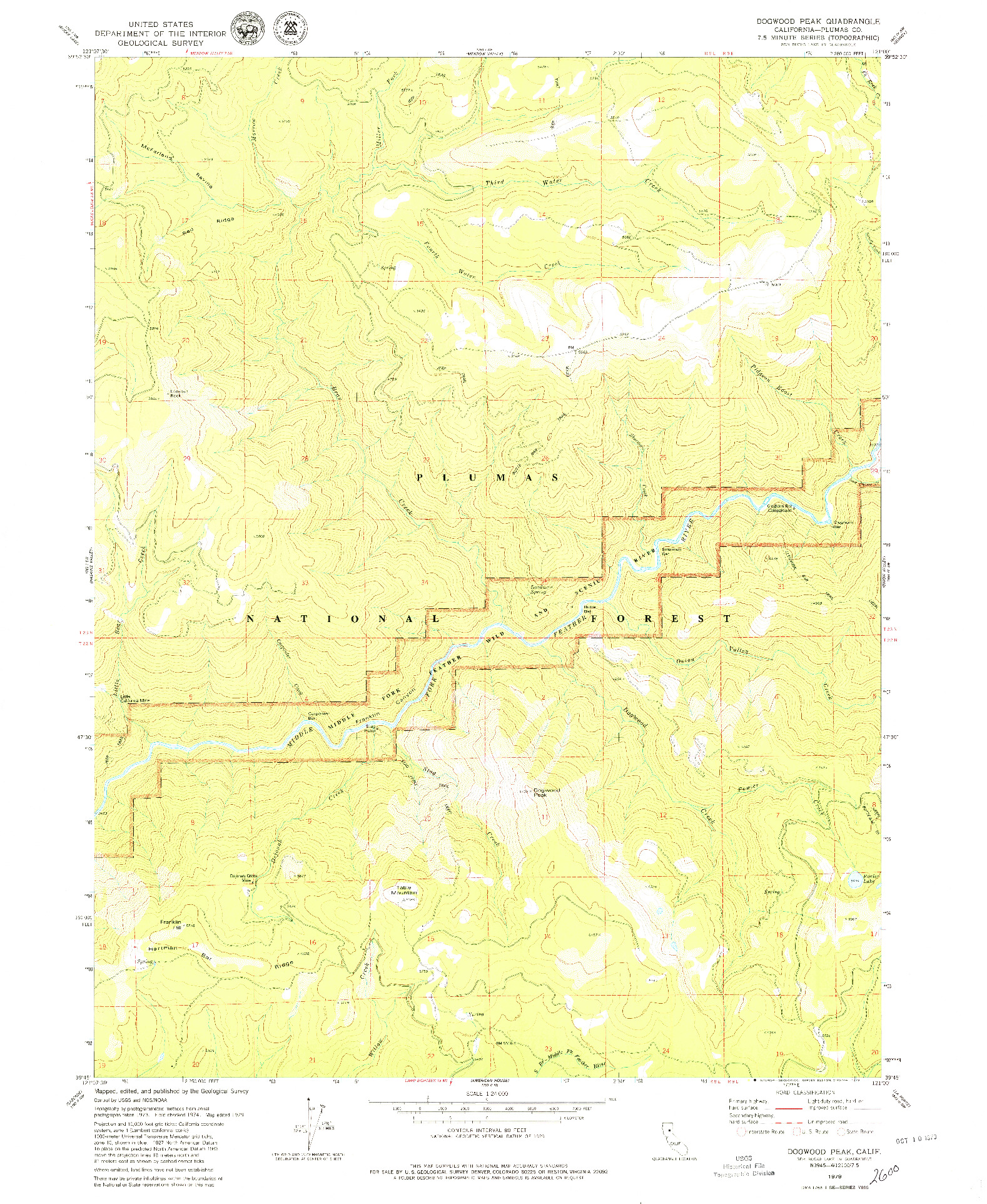 USGS 1:24000-SCALE QUADRANGLE FOR DOGWOOD PEAK, CA 1979