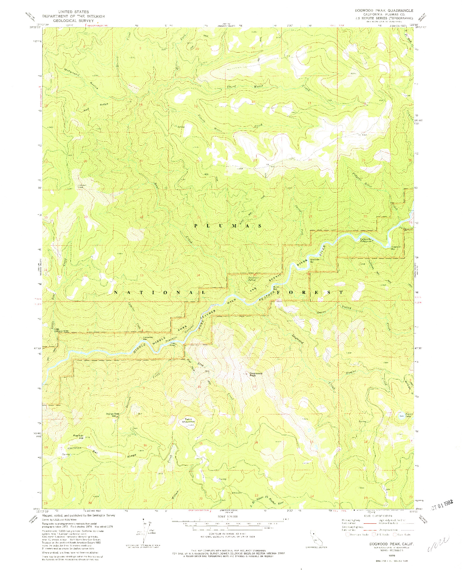 USGS 1:24000-SCALE QUADRANGLE FOR DOGWOOD PEAK, CA 1979