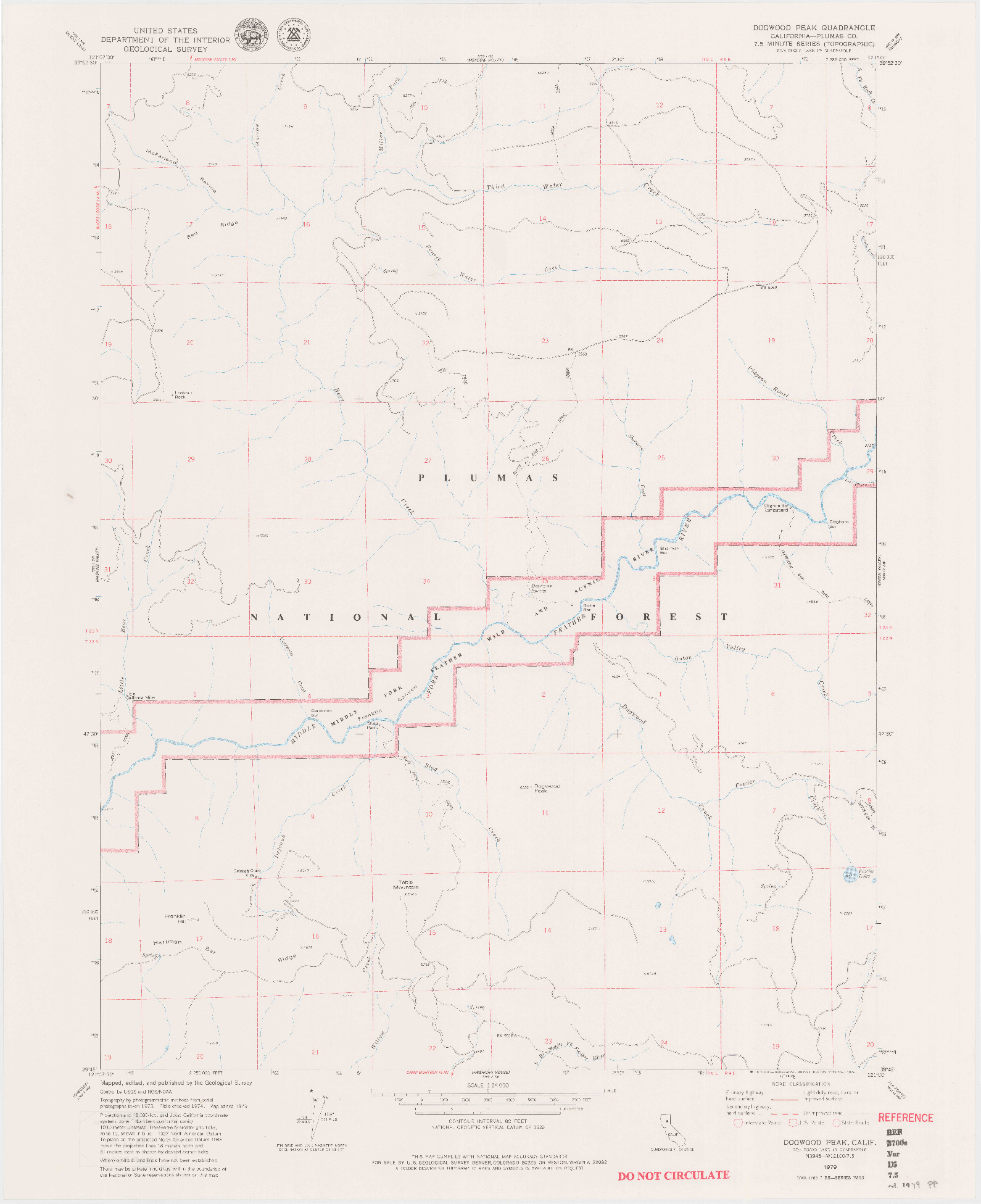 USGS 1:24000-SCALE QUADRANGLE FOR DOGWOOD PEAK, CA 1979