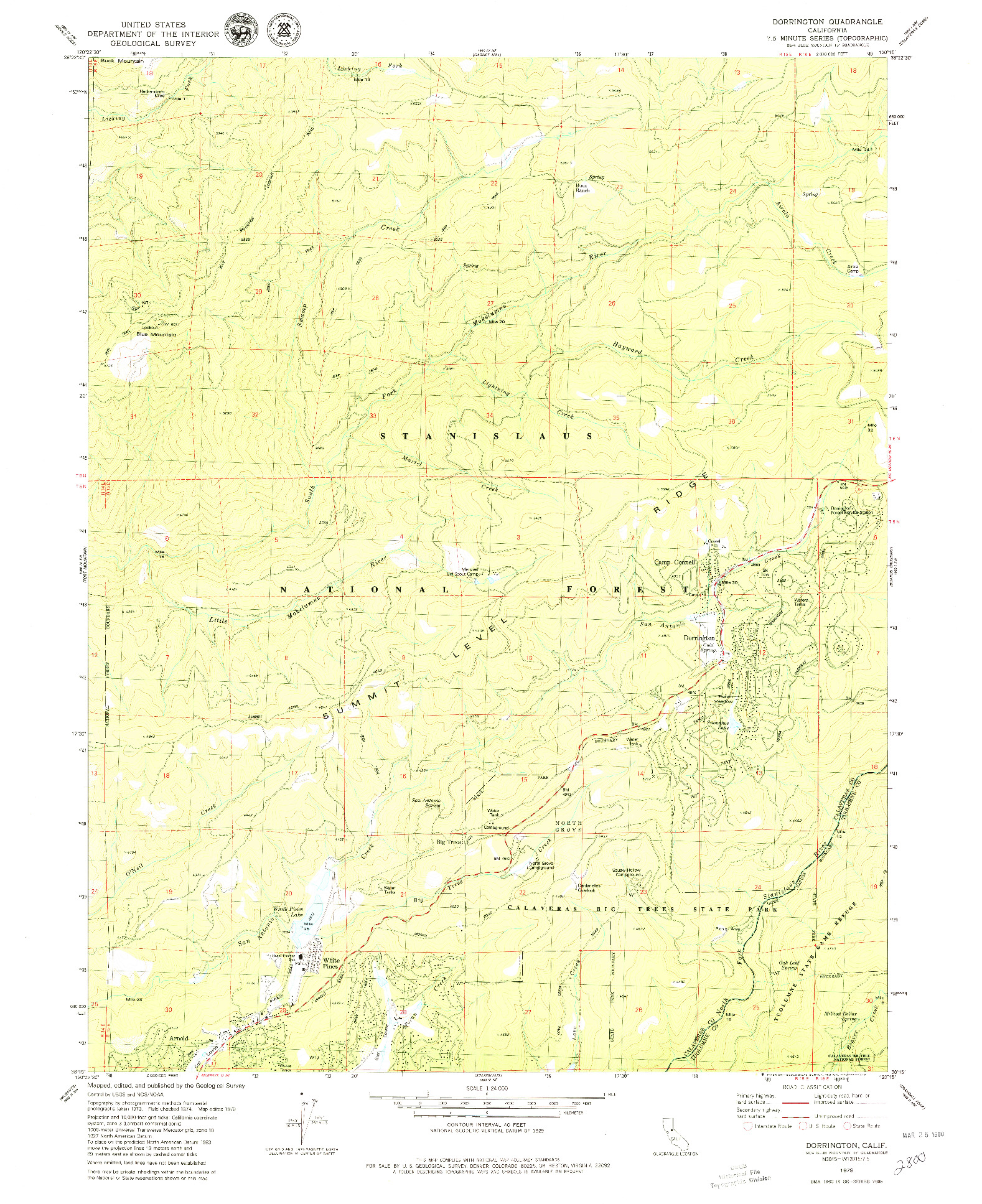 USGS 1:24000-SCALE QUADRANGLE FOR DORRINGTON, CA 1979