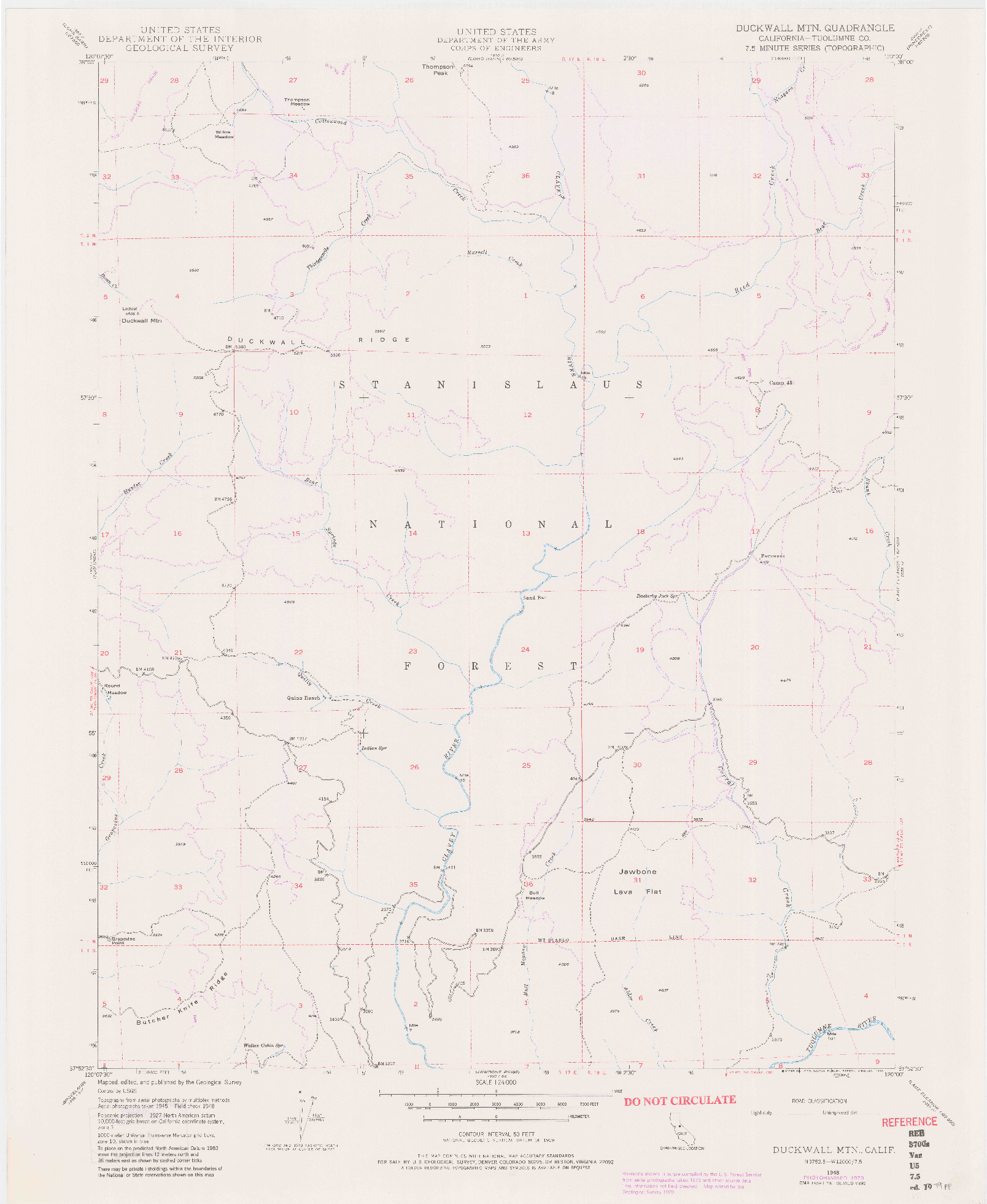 USGS 1:24000-SCALE QUADRANGLE FOR DUCKWALL MTN, CA 1948